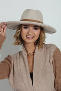 Beige Felt Fedora Hat