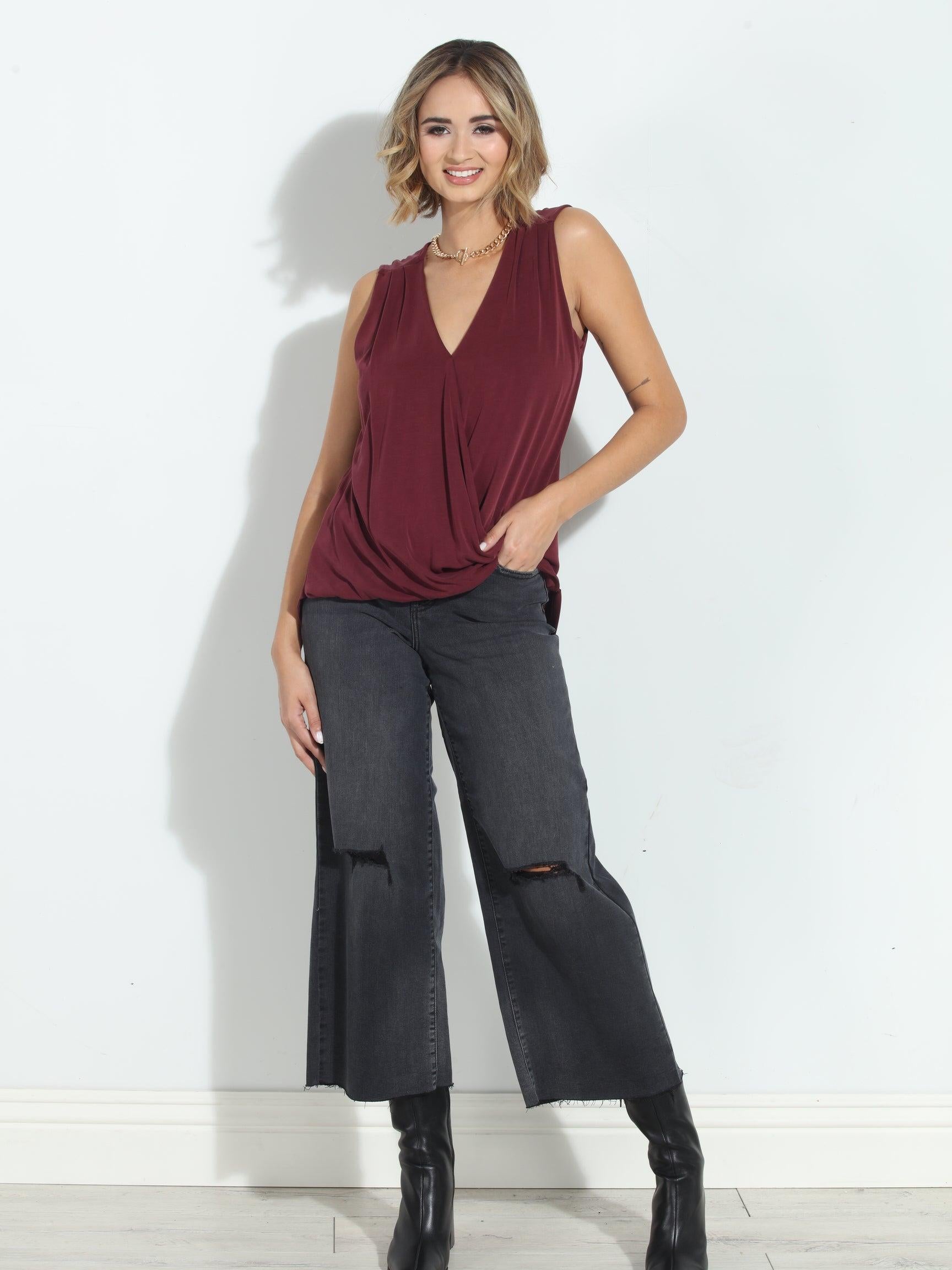 The Everyday Cupro Surplice Tank - Port