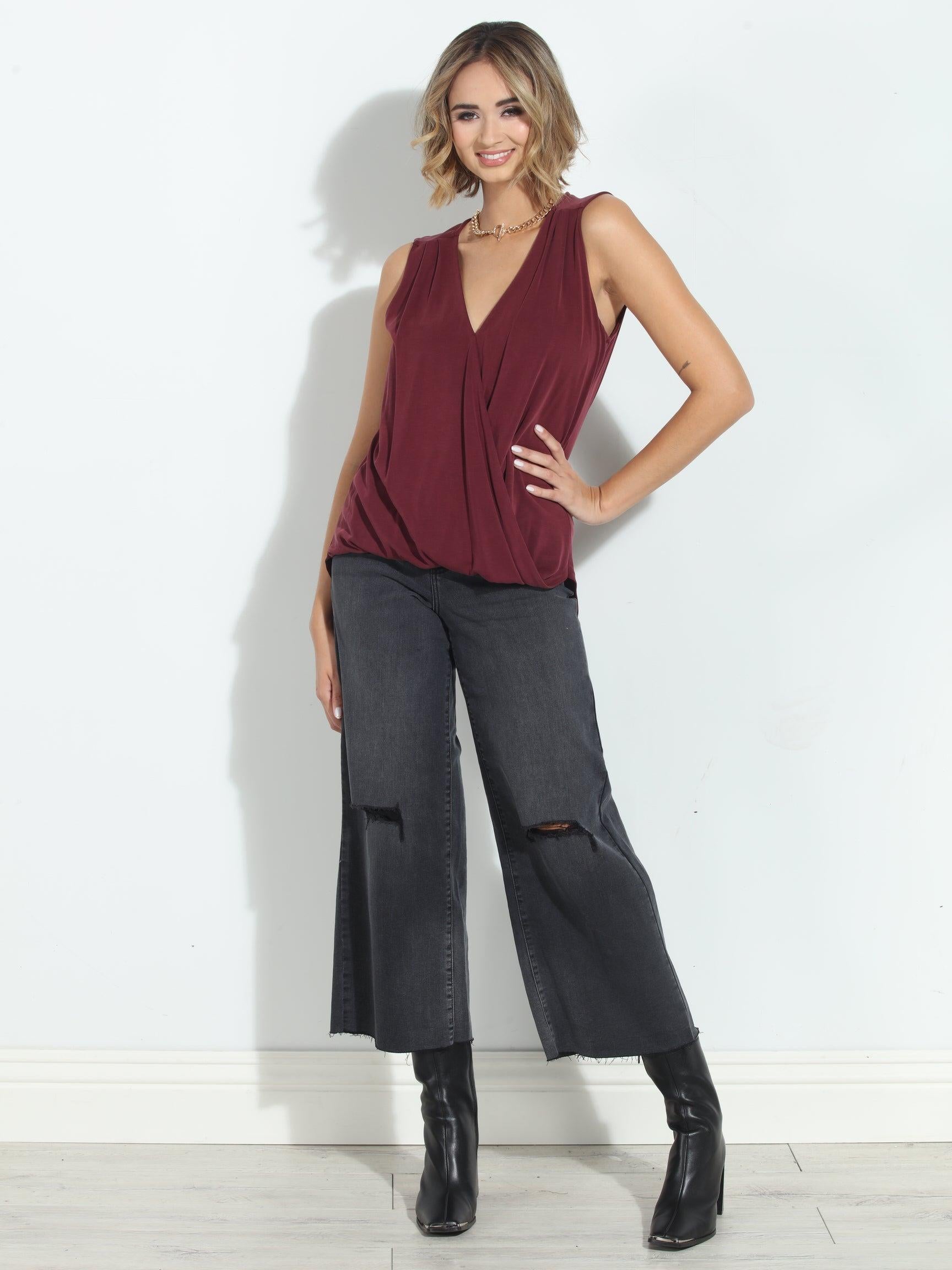 Hidden Jeans Nori Cropped Wide Leg- Charcoal- FINAL SALE