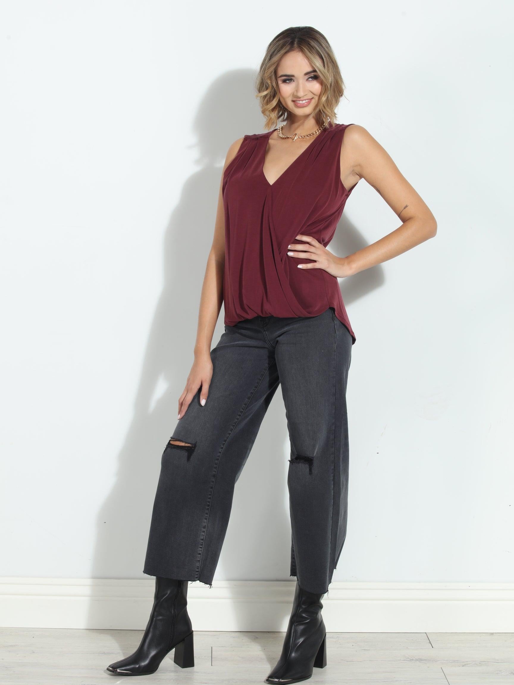 The Everyday Cupro Surplice Tank - Port