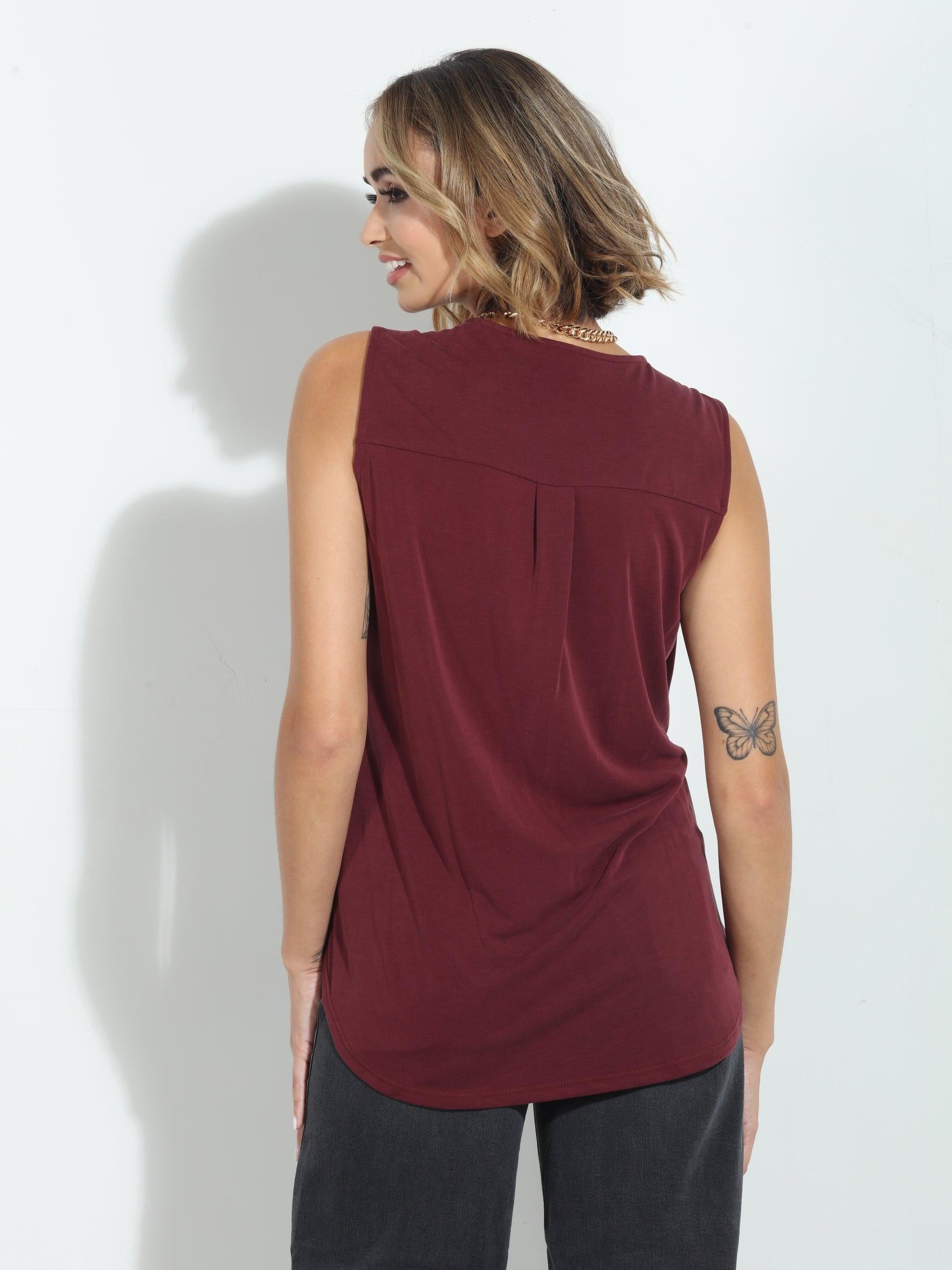 The Everyday Cupro Surplice Tank - Port