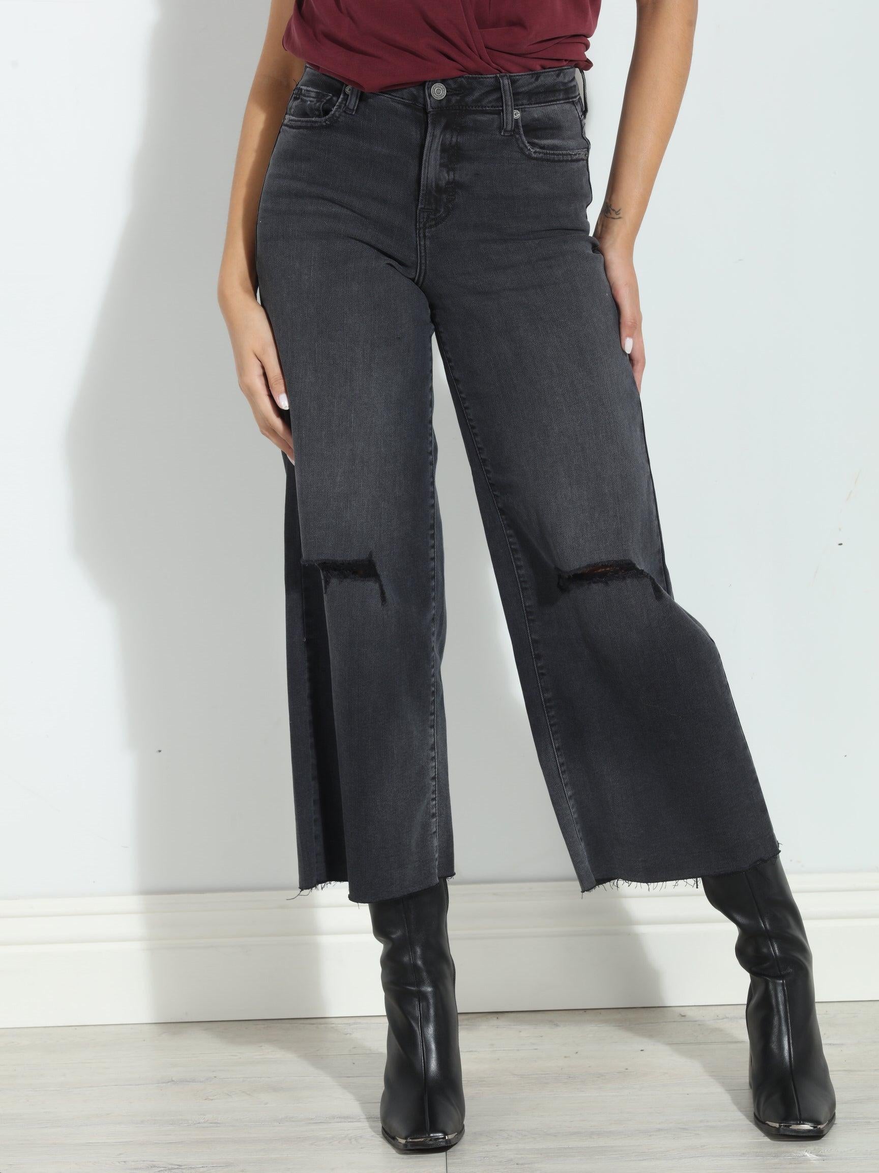 Hidden Jeans Nori Cropped Wide Leg- Charcoal- FINAL SALE