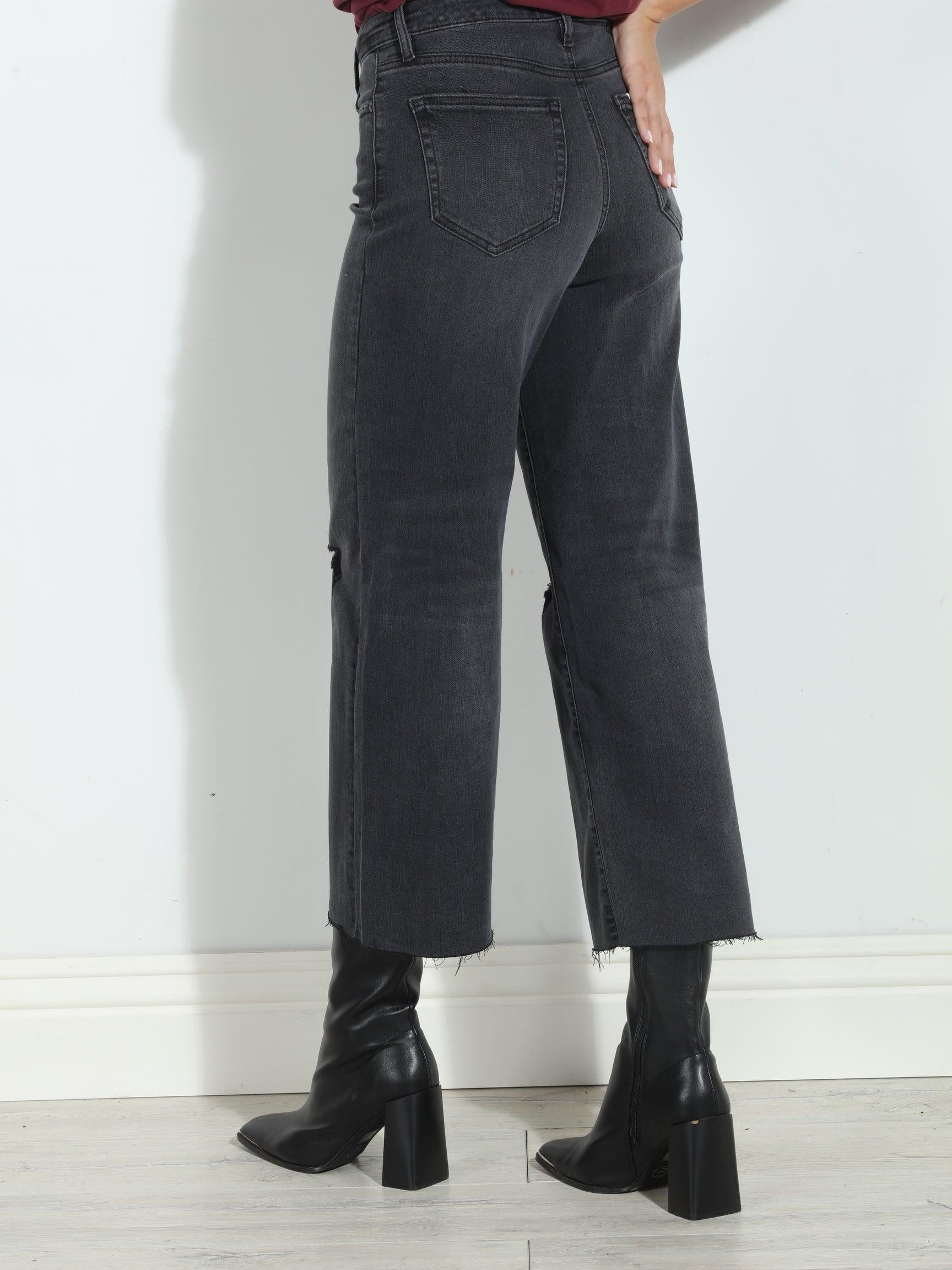 Hidden Jeans Nori Cropped Wide Leg- Charcoal- FINAL SALE