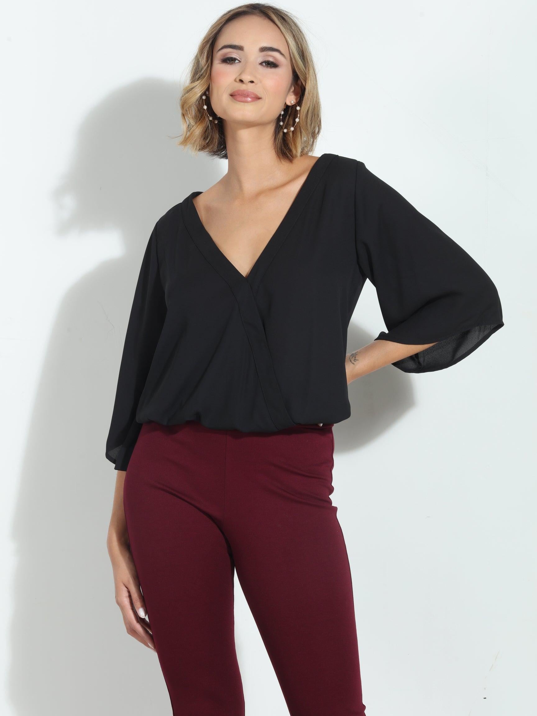 Onyx Surplice Top-BEST SELLER