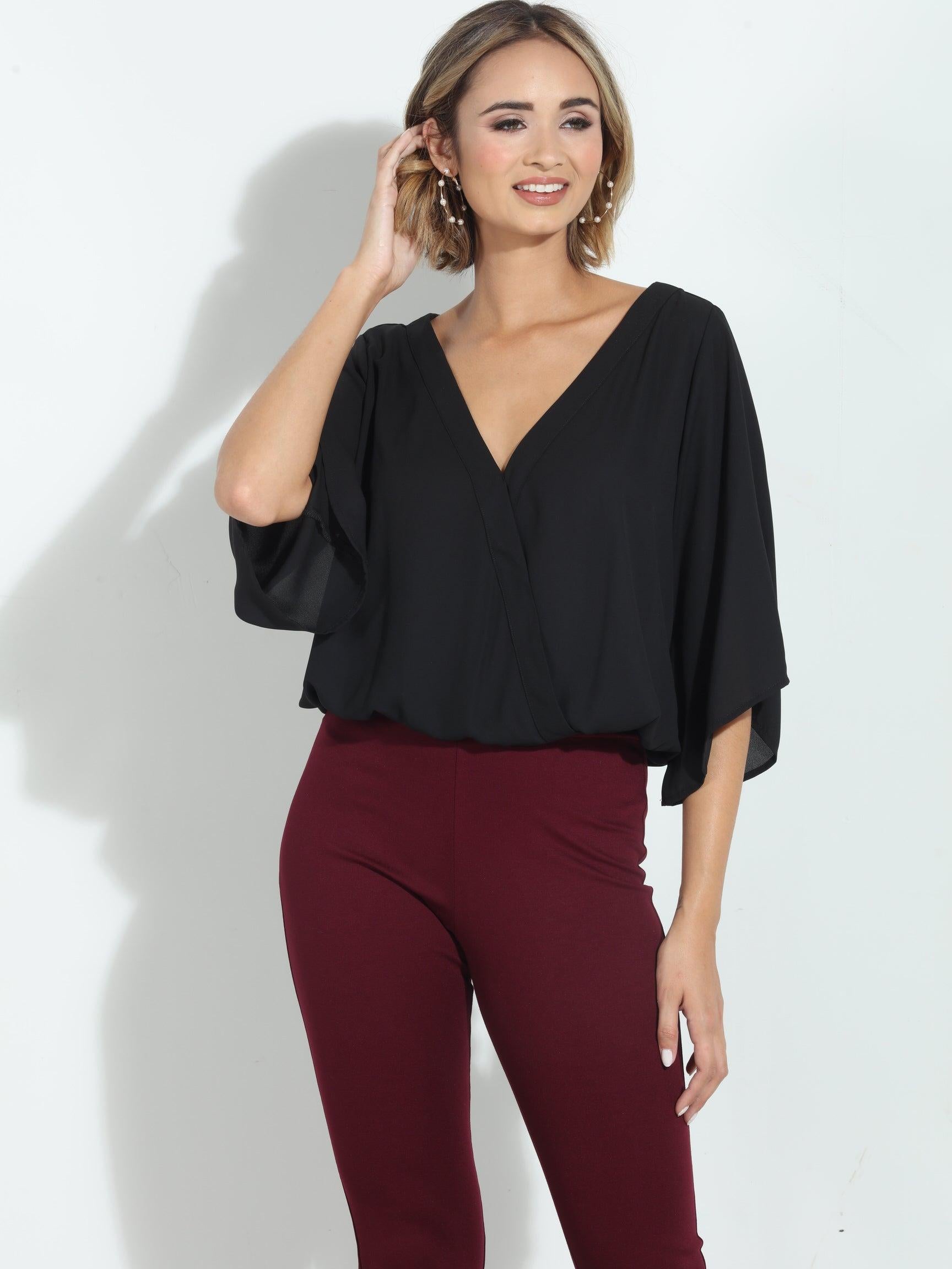 Onyx Surplice Top-BEST SELLER