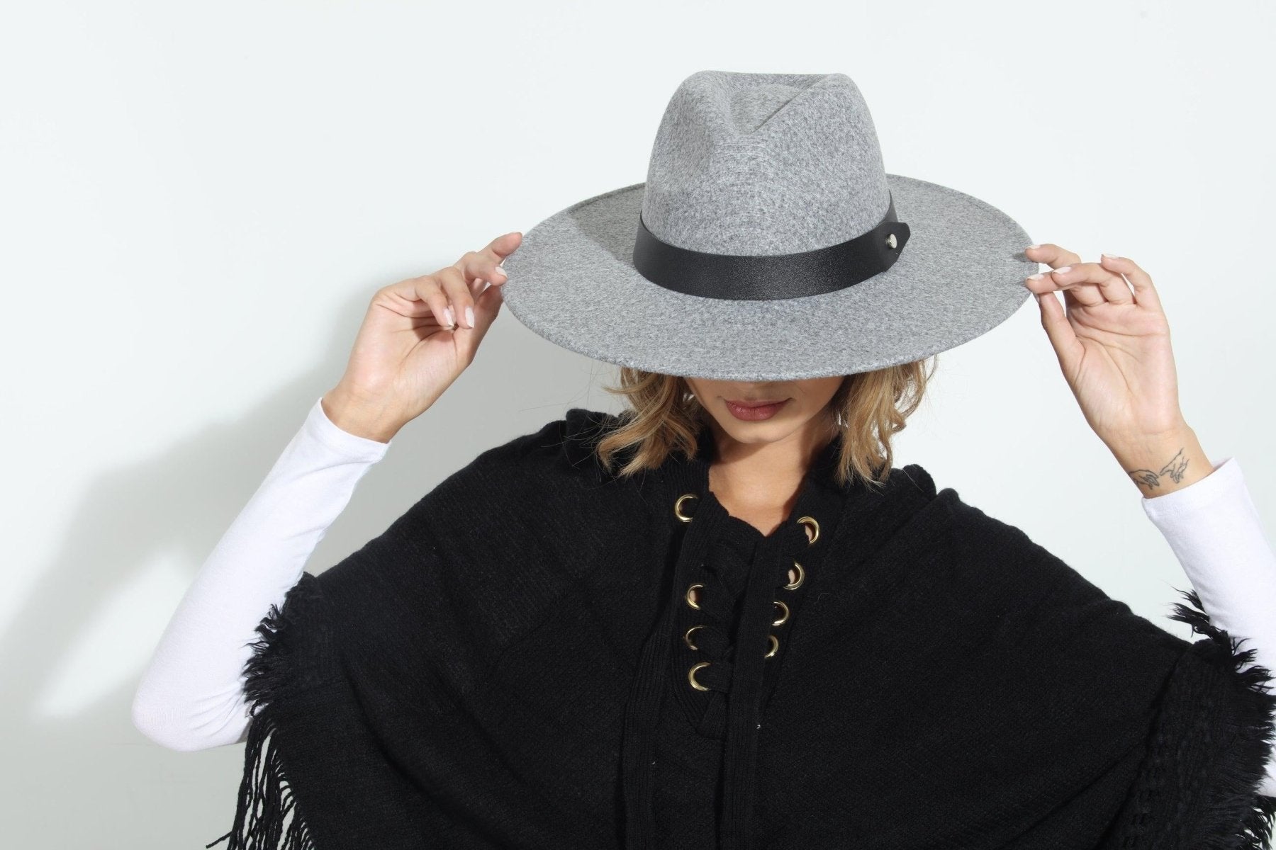 Grey Felt Fedora Hat- FINAL SALE