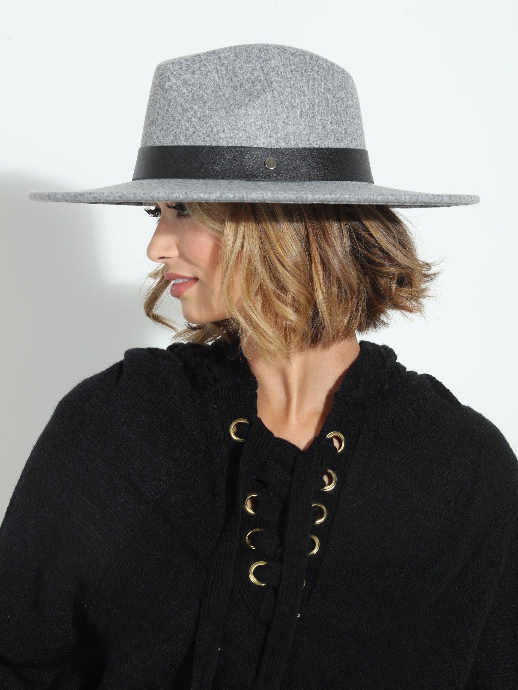 Grey Felt Fedora Hat- FINAL SALE