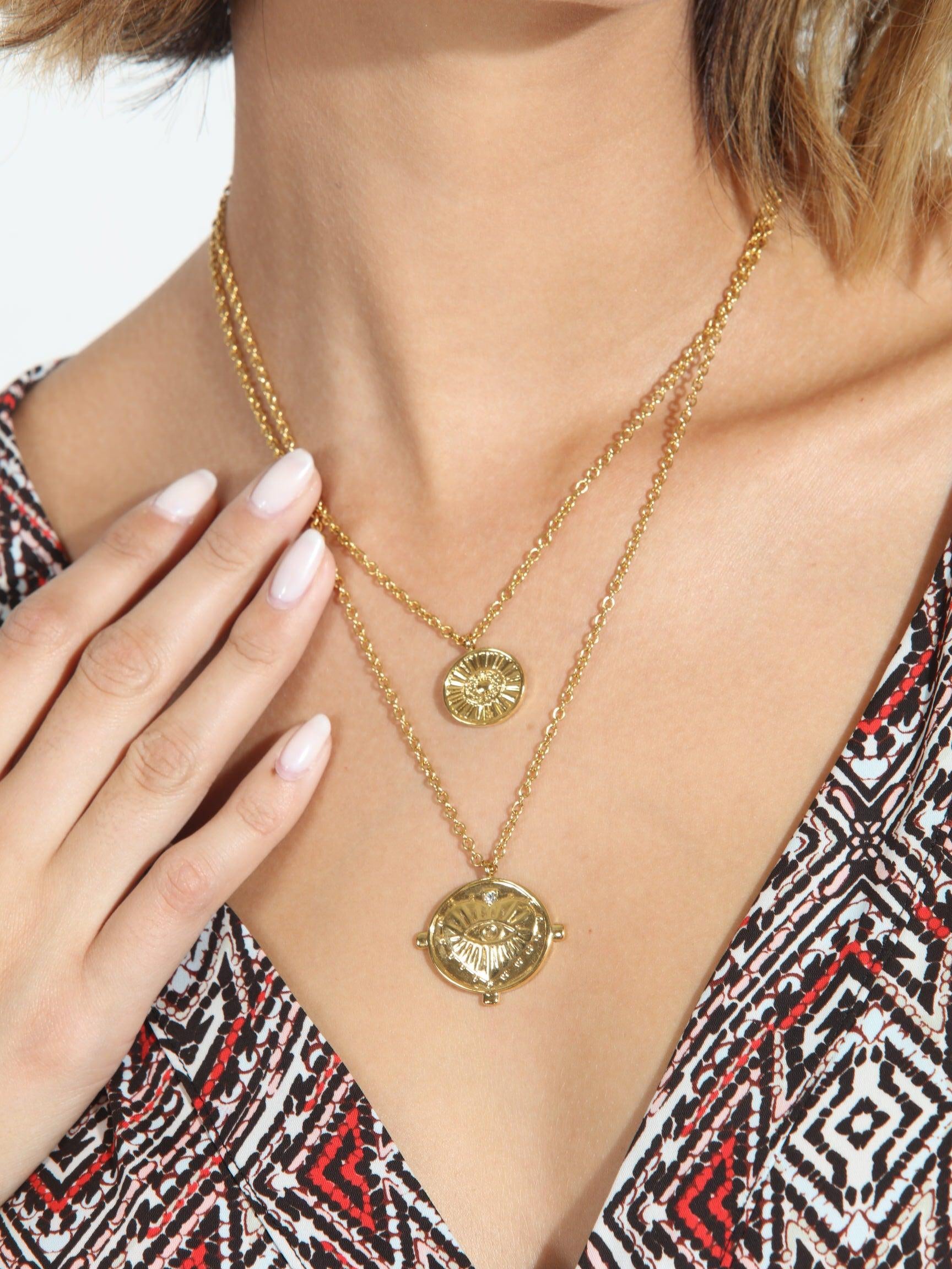 Gigi Double Coin Necklace - 18k Gold Plated-BEST SELLER