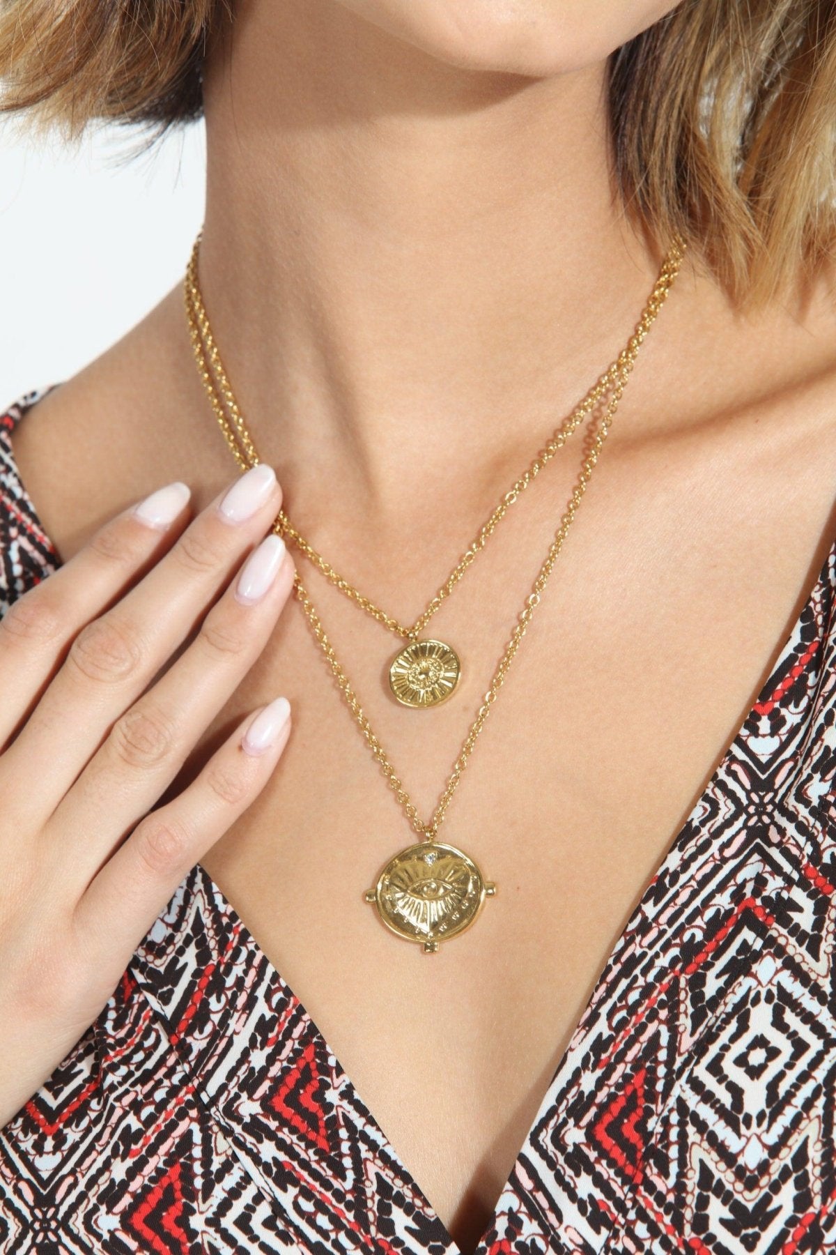 Gigi Double Coin Necklace - 18k Gold Plated-BEST SELLER