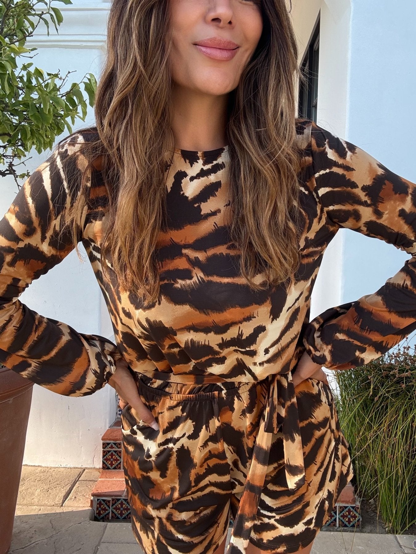 Sundara Long Sleeve Belted Romper-FINAL SALE