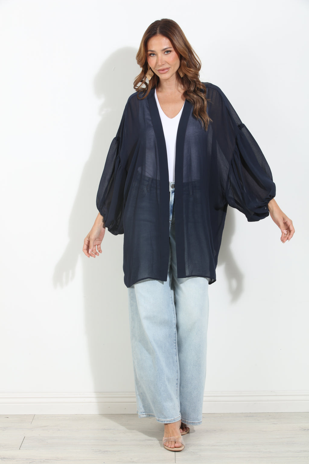 Navy Chiffon Kimono-BEST SELLER