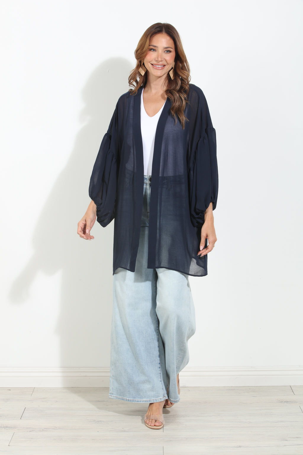 Navy Chiffon Kimono-BEST SELLER