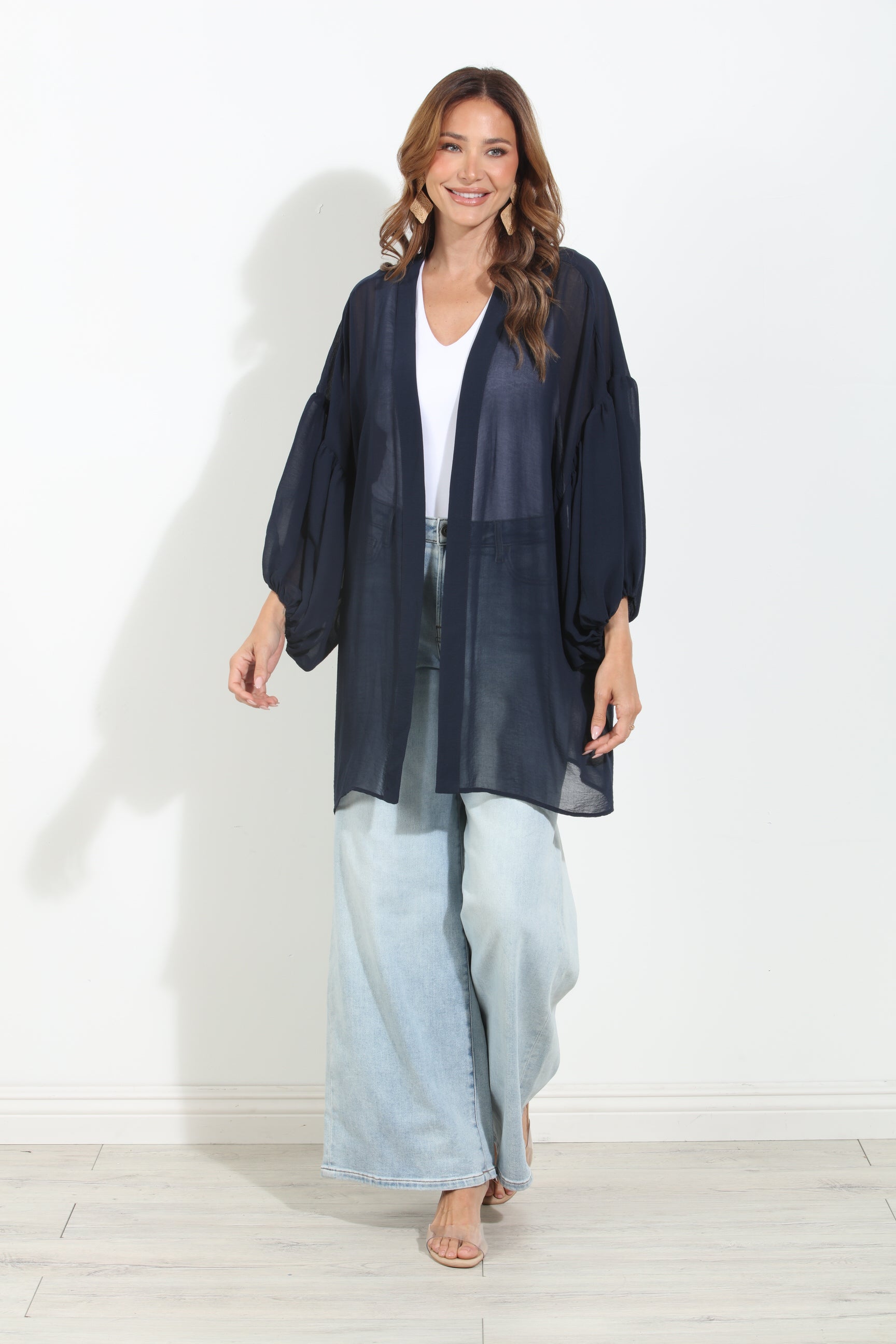 Navy Chiffon Kimono-BEST SELLER