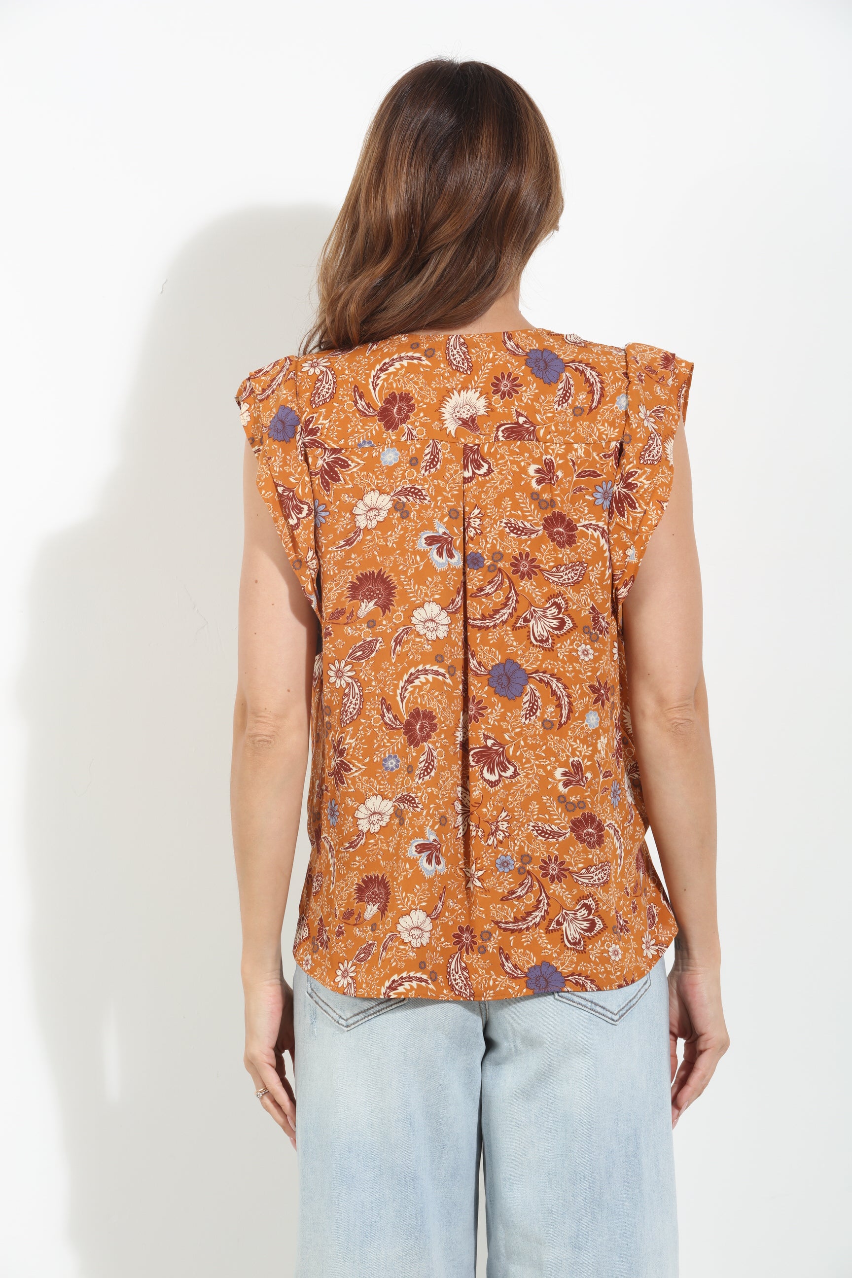 Marisol V-Neck Ruffle Blouse