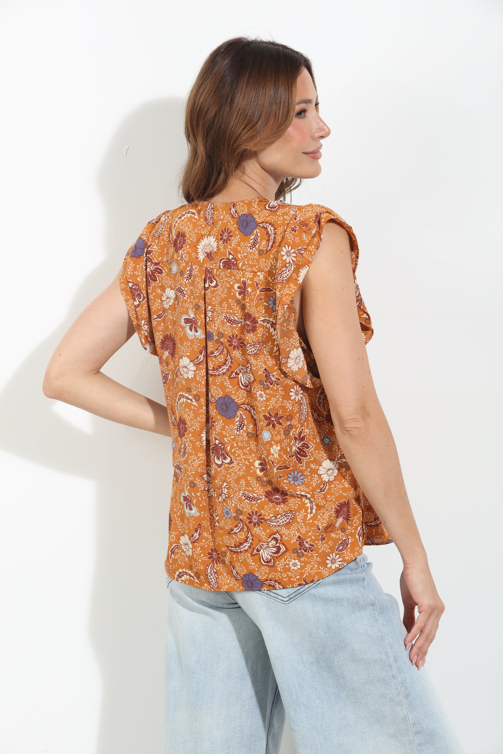 Marisol V-Neck Ruffle Blouse