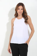 White Chiffon Halter Top