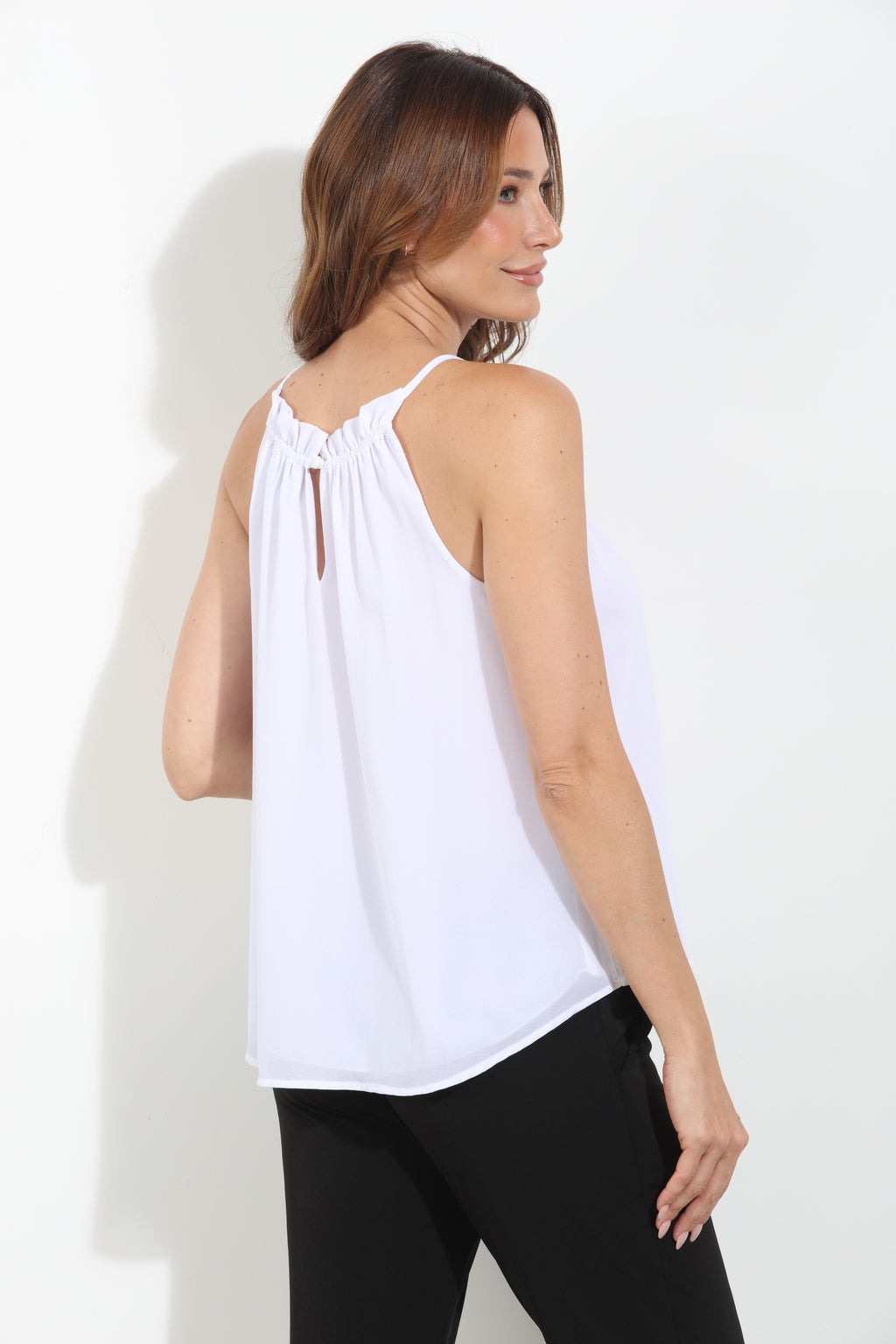 White Chiffon Halter Top
