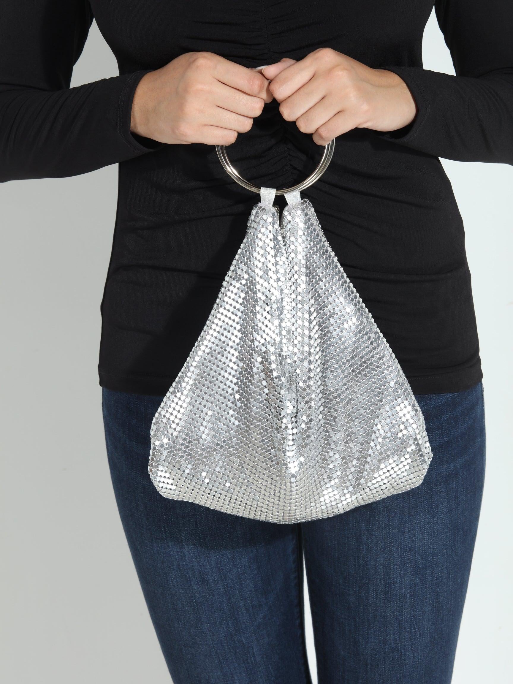 Silver Shimmer Mesh Pouch - BEST SELLER