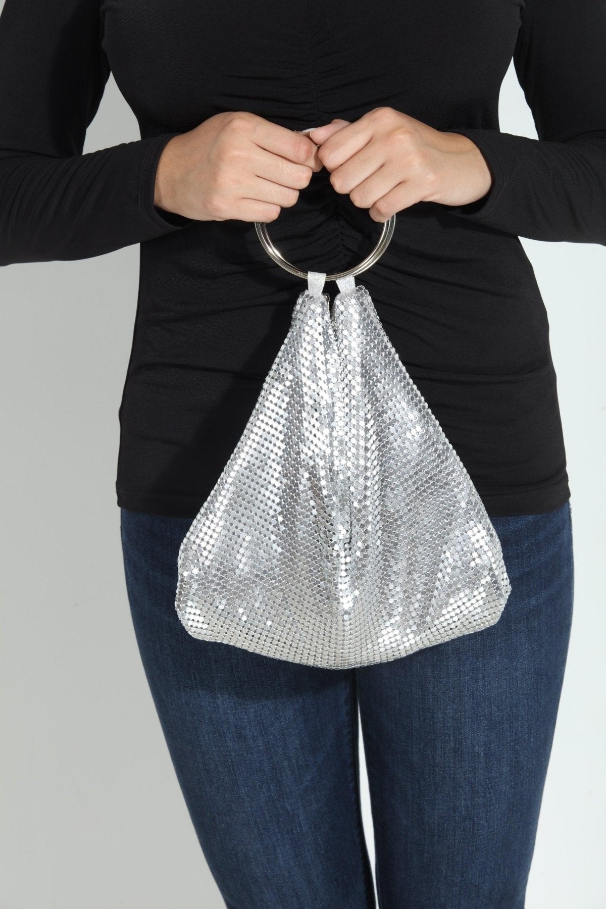Silver Shimmer Mesh Pouch - BEST SELLER