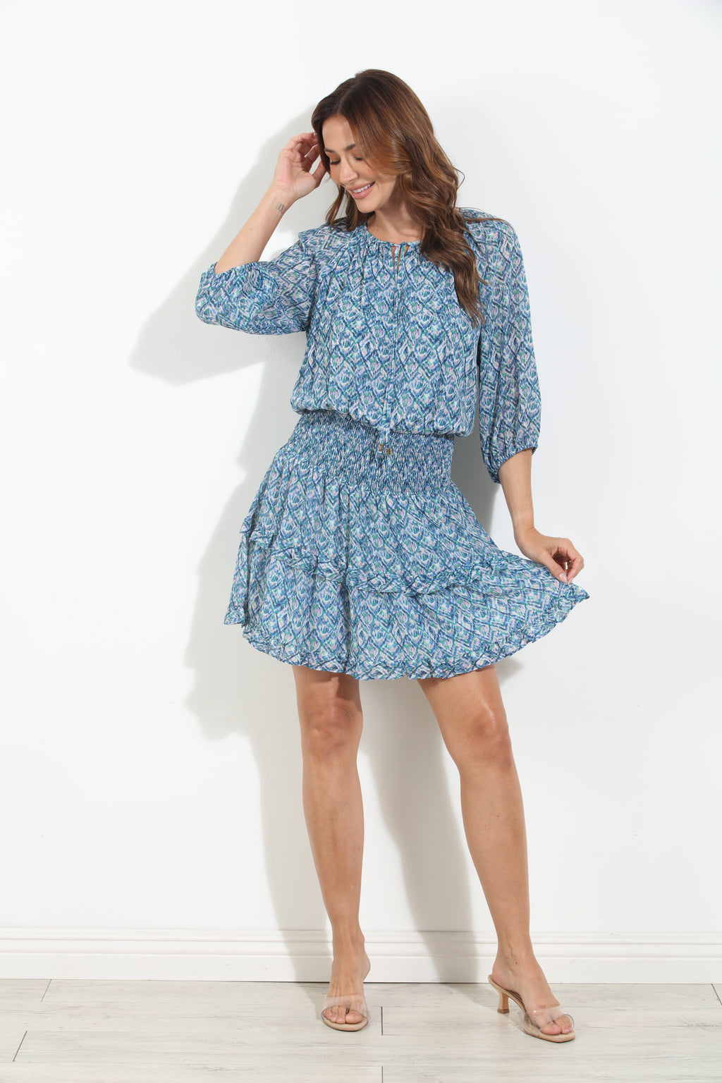 Kat Smocked Ruffle Dress