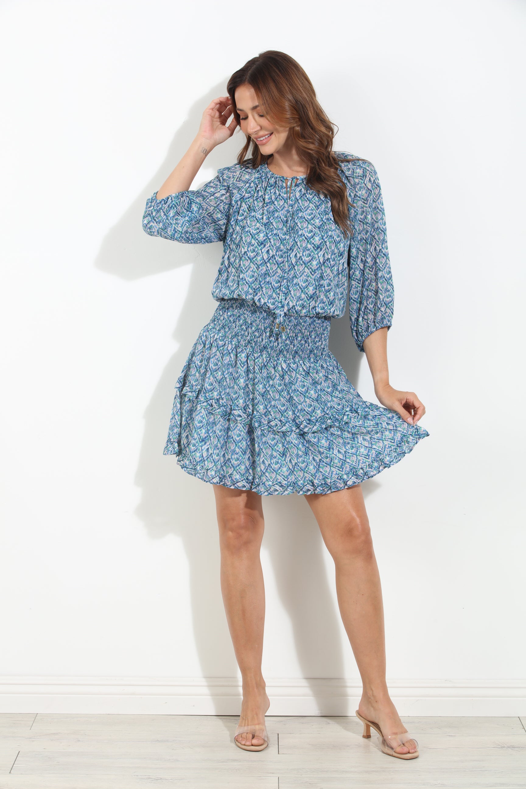 Kat Smocked Ruffle Dress