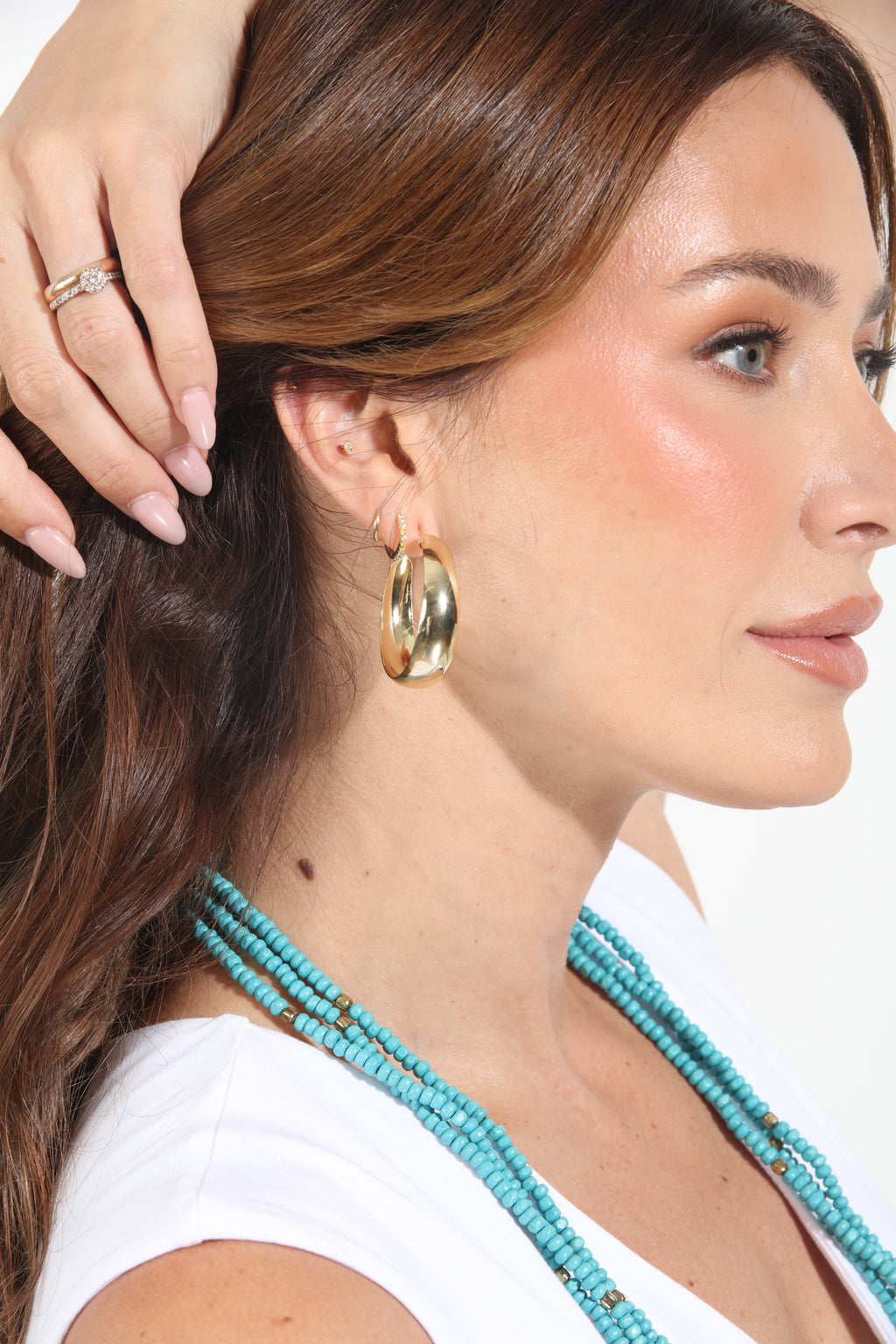 Erin Crescent Gold Hoop Earrings