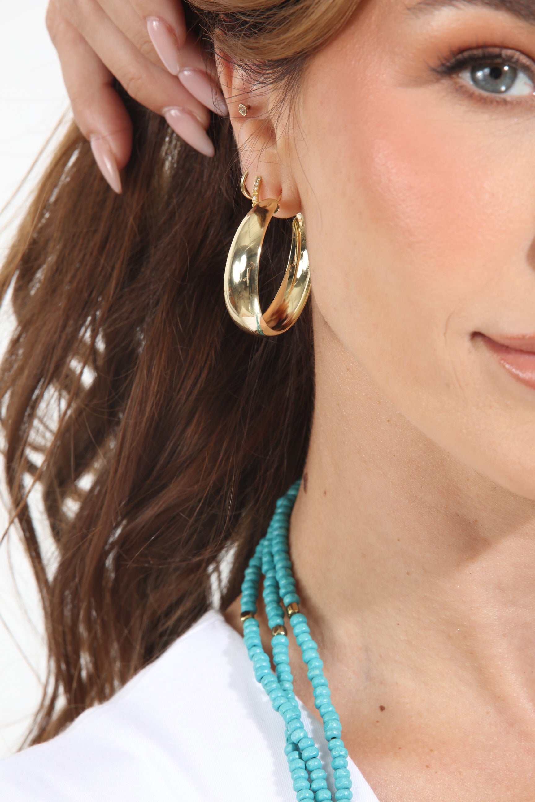 Erin Crescent Gold Hoop Earrings