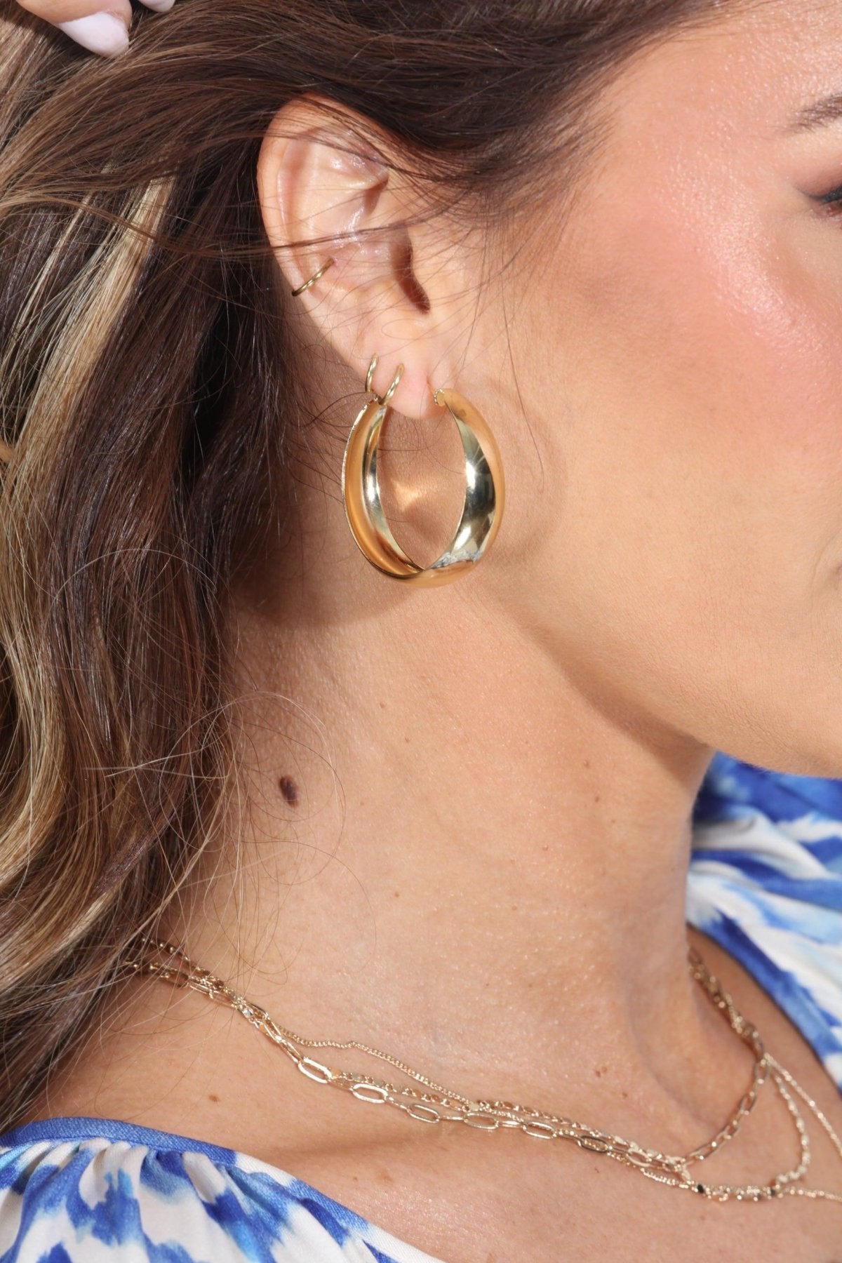 Erin Crescent Gold Hoop Earrings