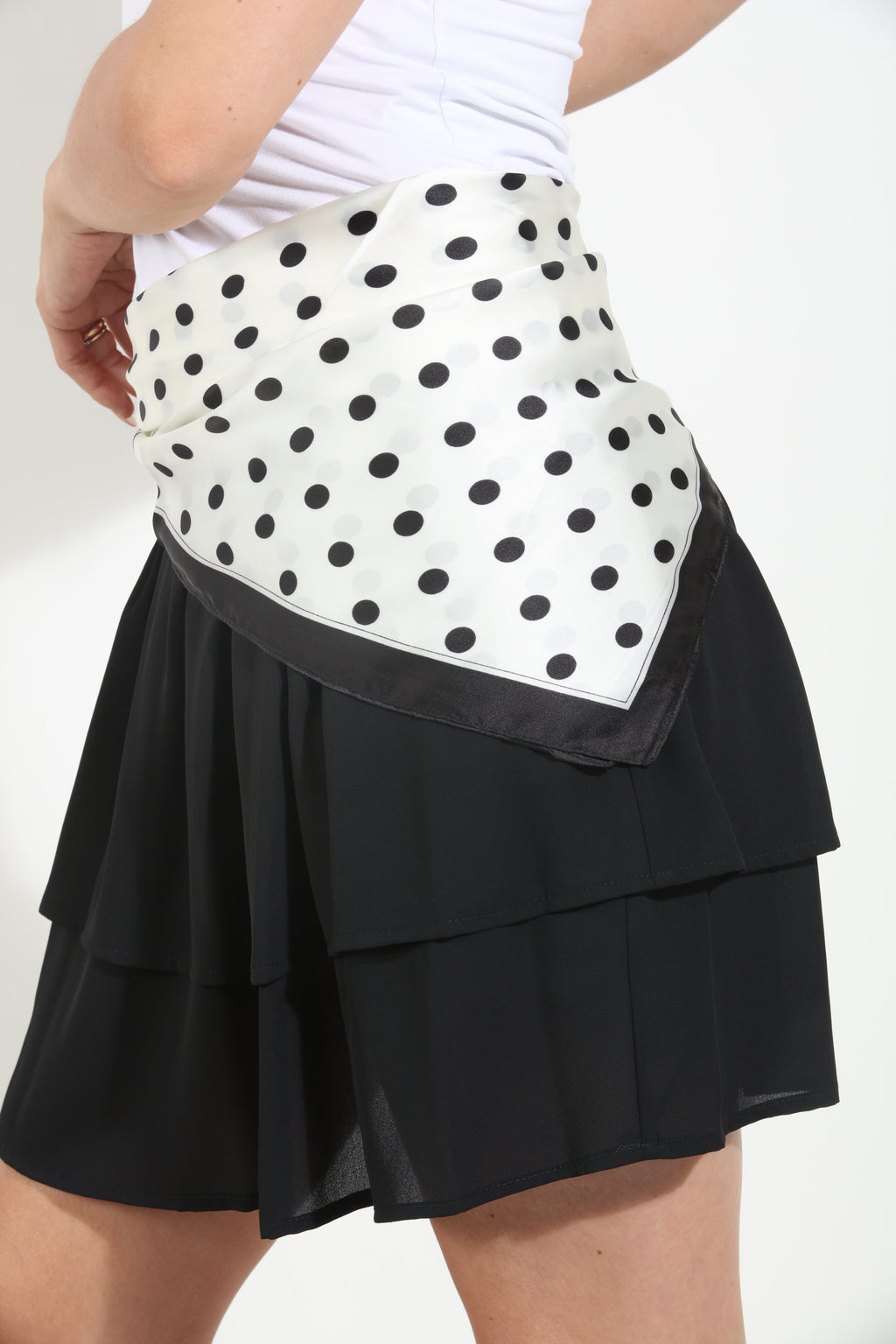 Polka Dot Print Silky Scarf