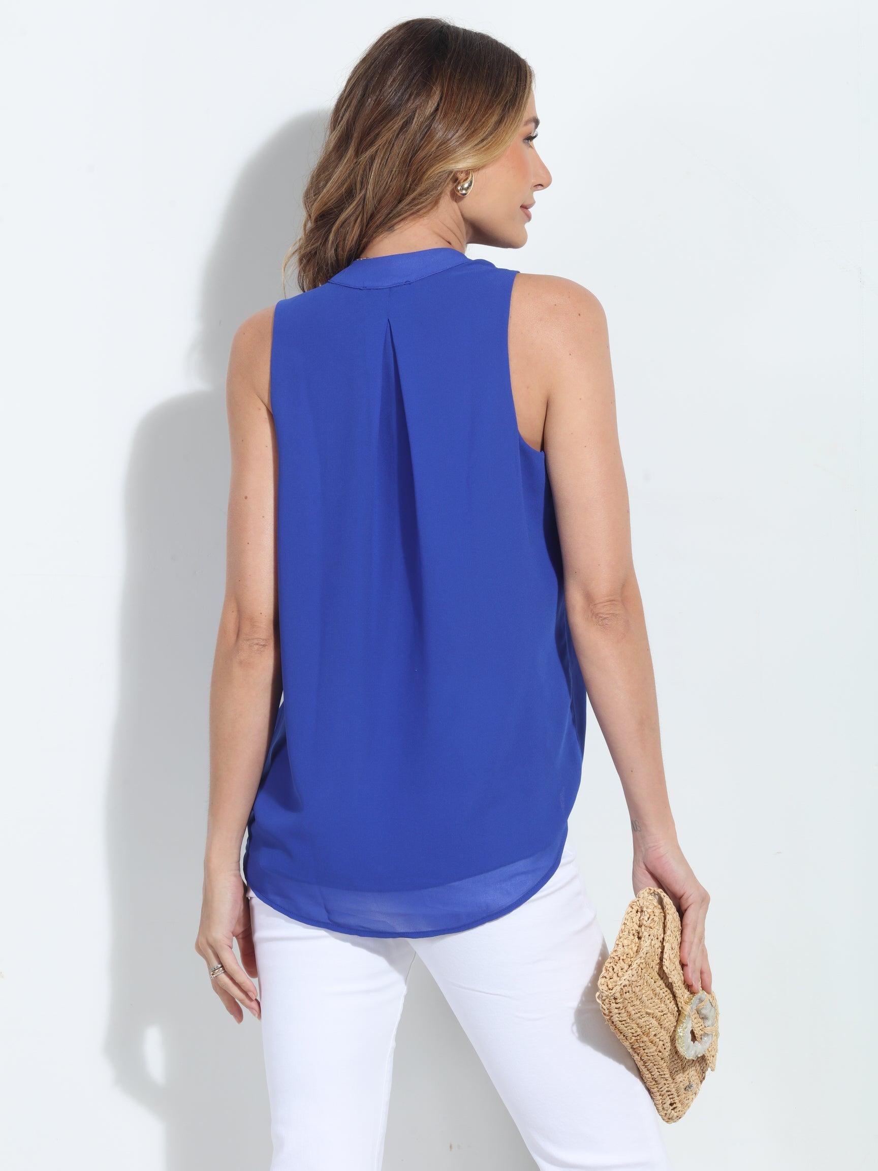 Royal Surplice Top with Tie