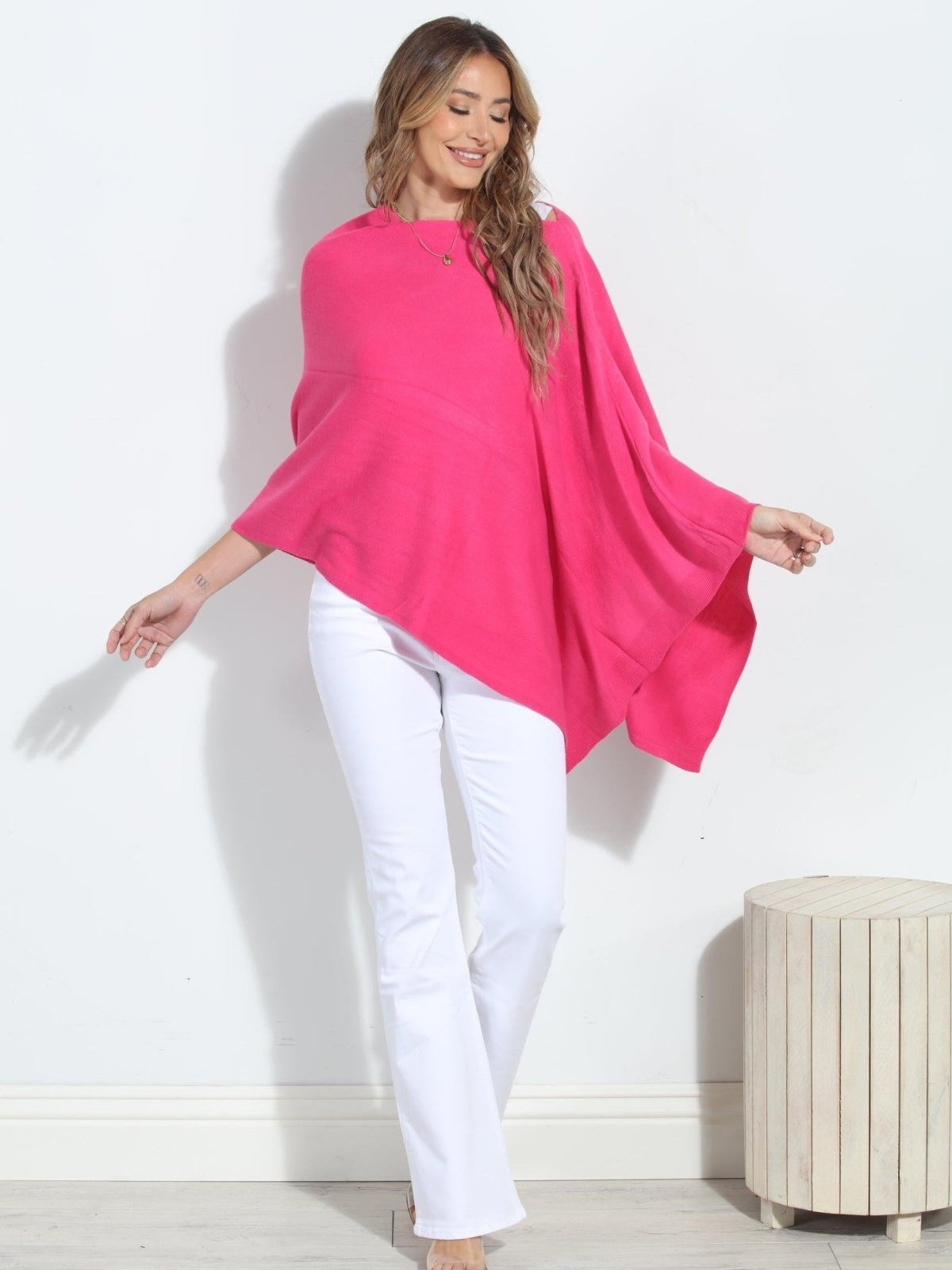 Raspberry Throw-On Poncho-BEST SELLER