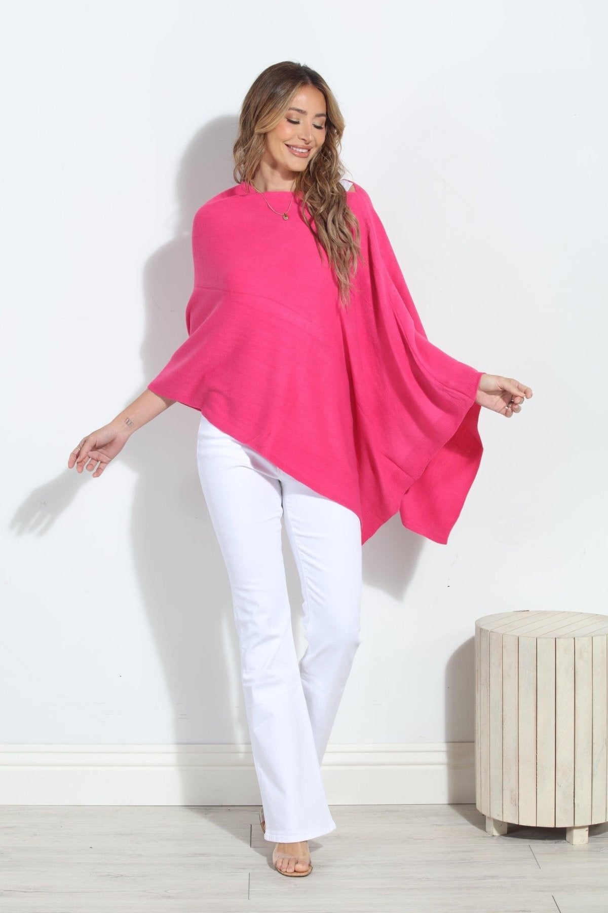 Raspberry Throw-On Poncho-BEST SELLER