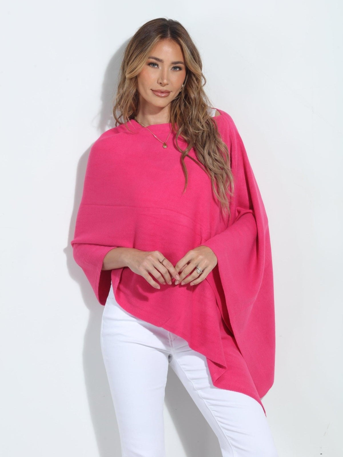 Raspberry Throw-On Poncho-BEST SELLER