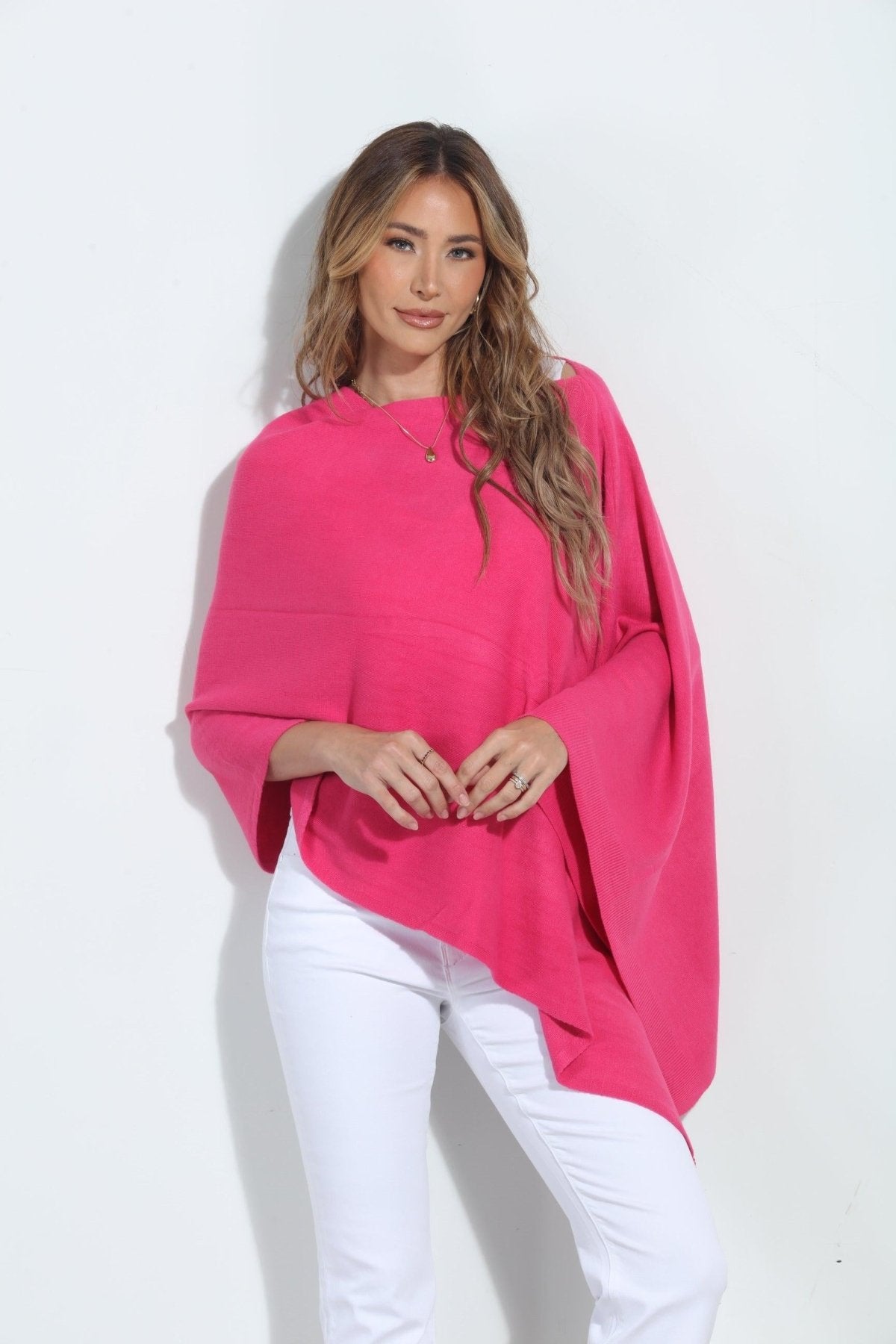 Raspberry Throw-On Poncho-BEST SELLER