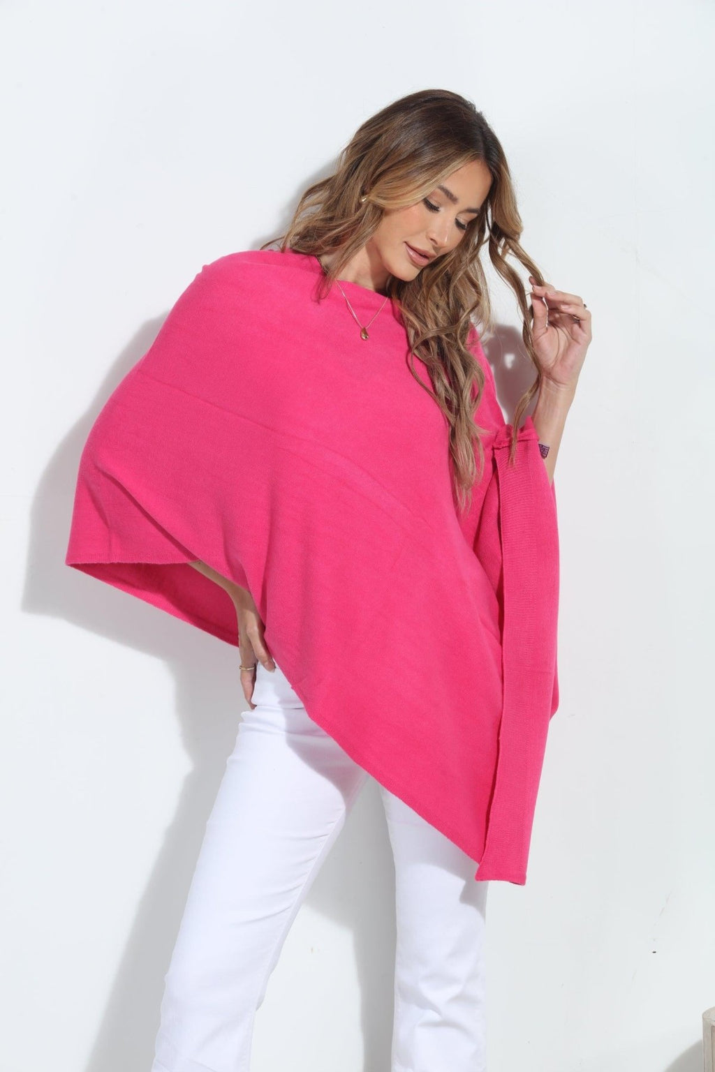 Raspberry Throw-On Poncho-BEST SELLER