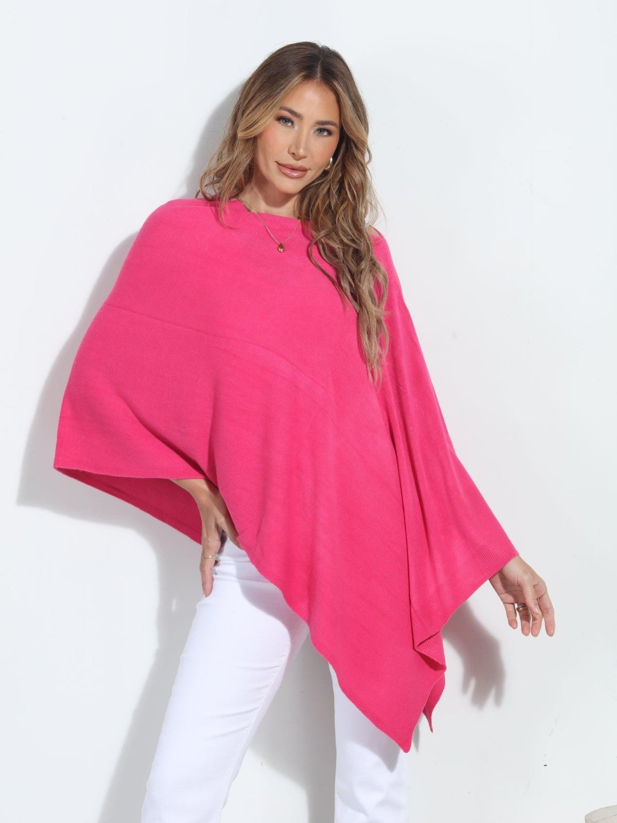 Raspberry Throw-On Poncho-BEST SELLER
