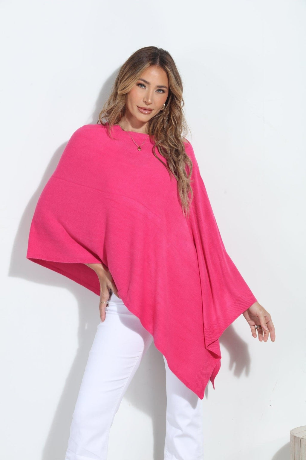 Raspberry Throw-On Poncho-BEST SELLER