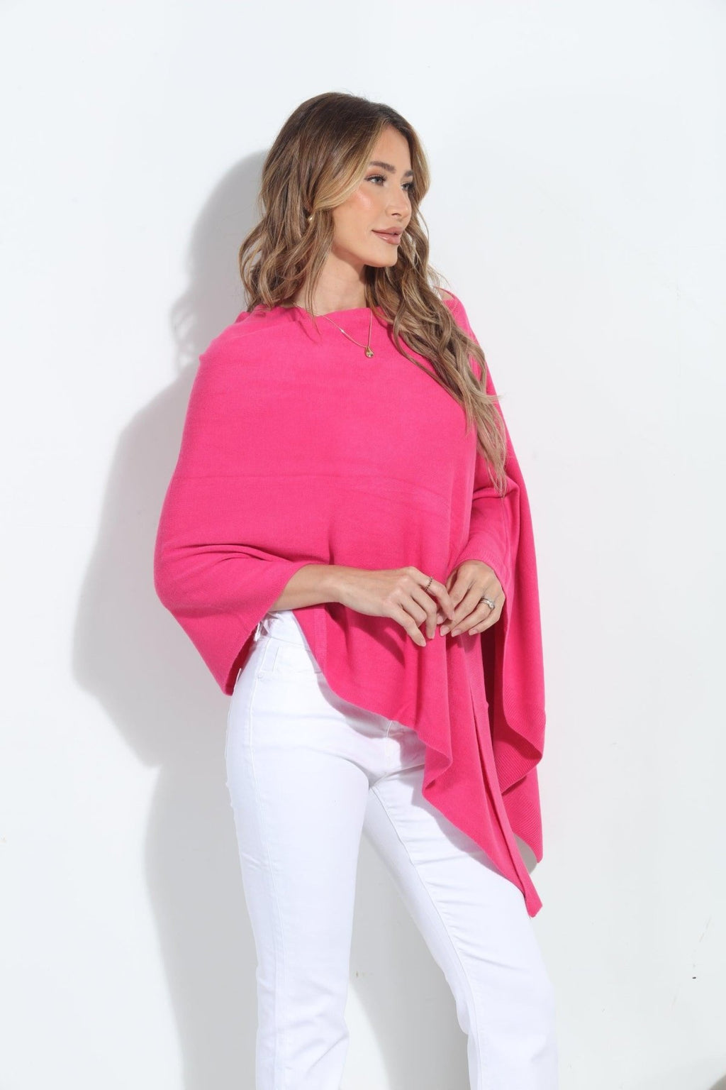 Raspberry Throw-On Poncho-BEST SELLER