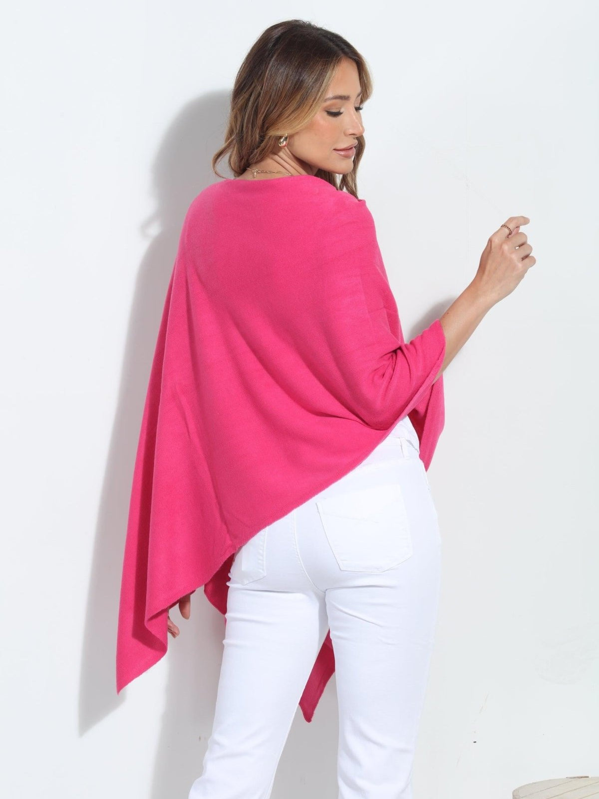 Raspberry Throw-On Poncho-BEST SELLER