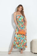 Giada Stretch Ruched Tube Maxi Dress-FINAL SALE