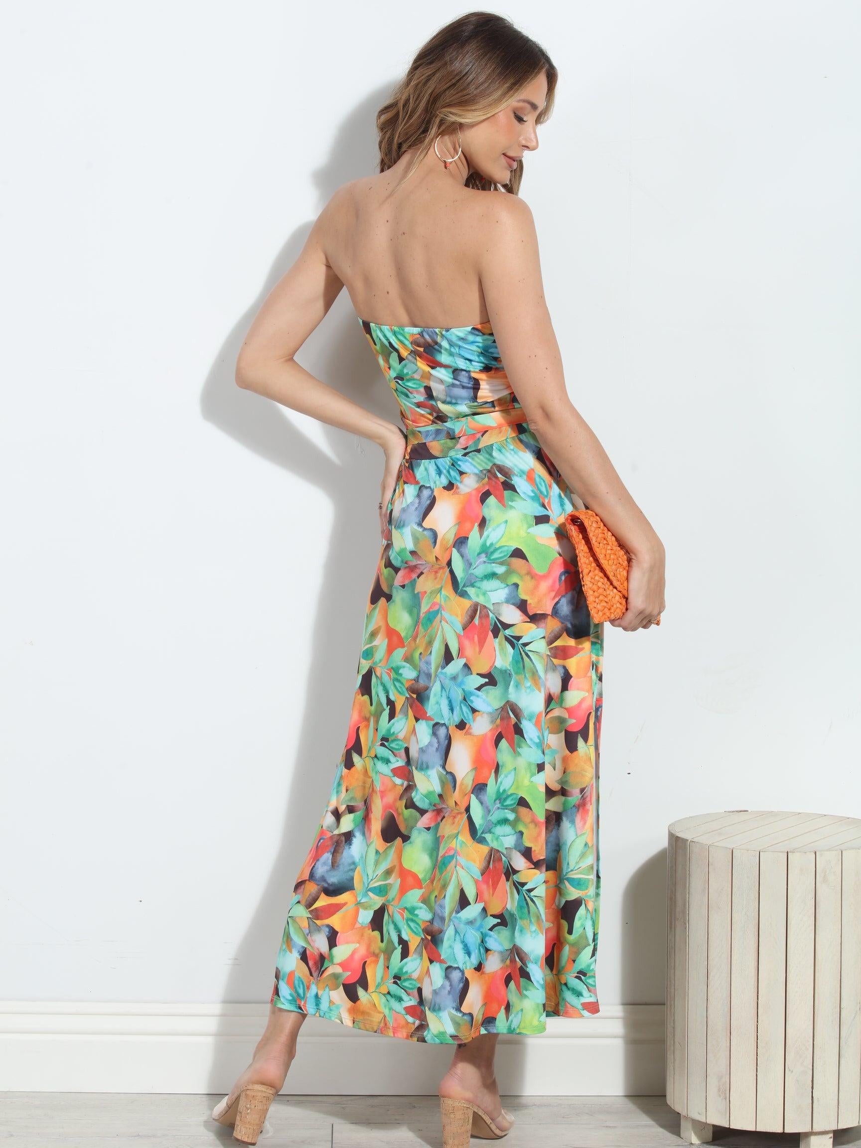 Giada Stretch Ruched Tube Maxi Dress-BEST SELLER