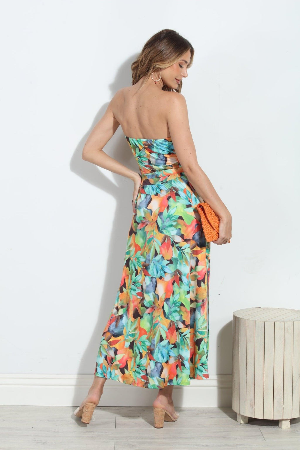 Giada Stretch Ruched Tube Maxi Dress-FINAL SALE