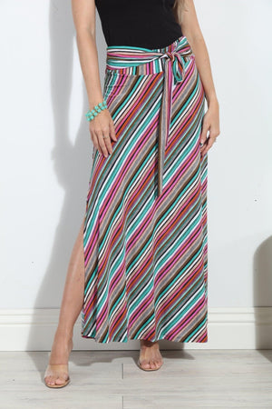 Jayde Stretch Tie Front Maxi Skirt-FINAL SALE
