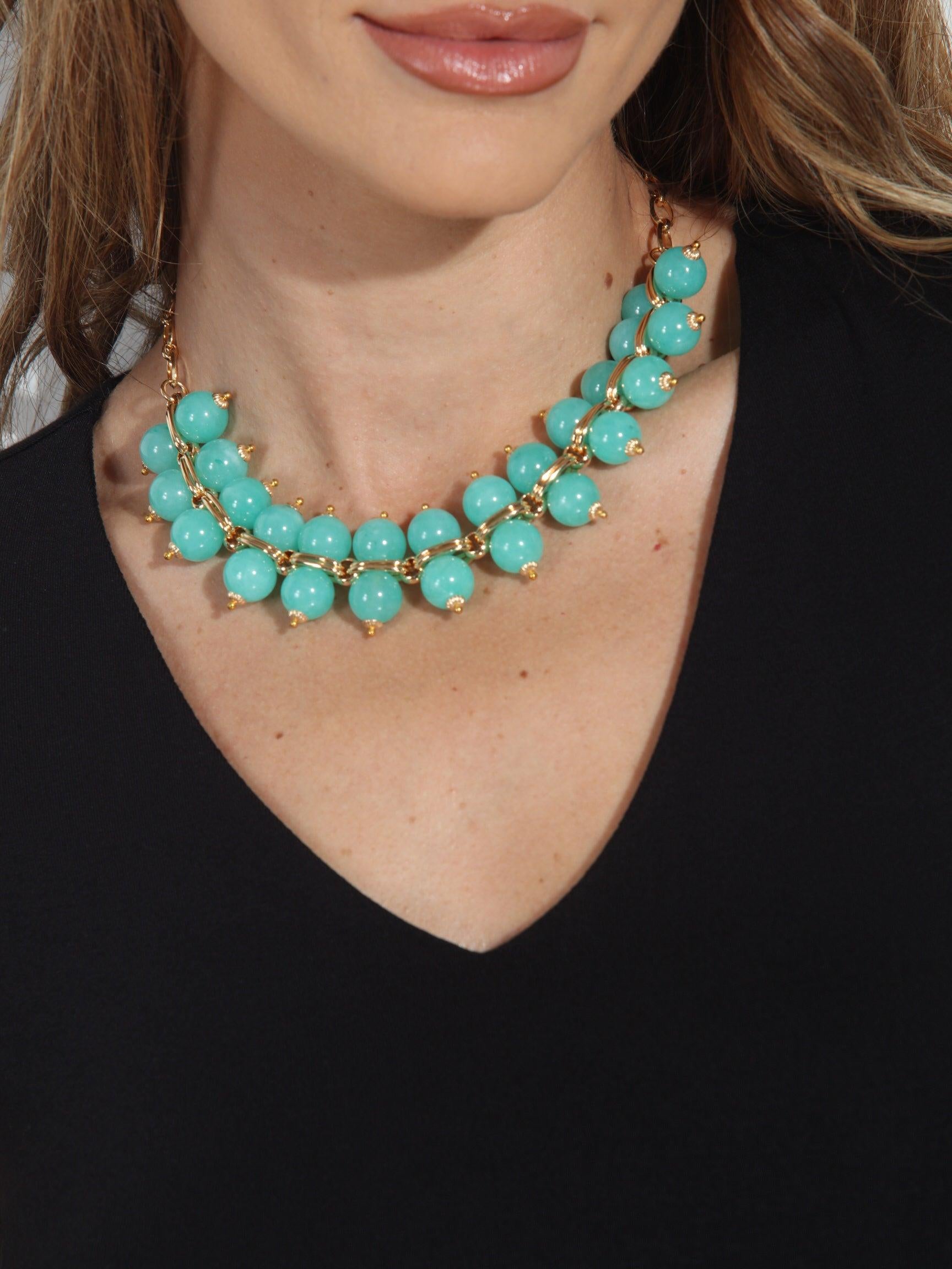 Cristina Sabatino Aqua Taj Mahal Necklace-FINAL SALE