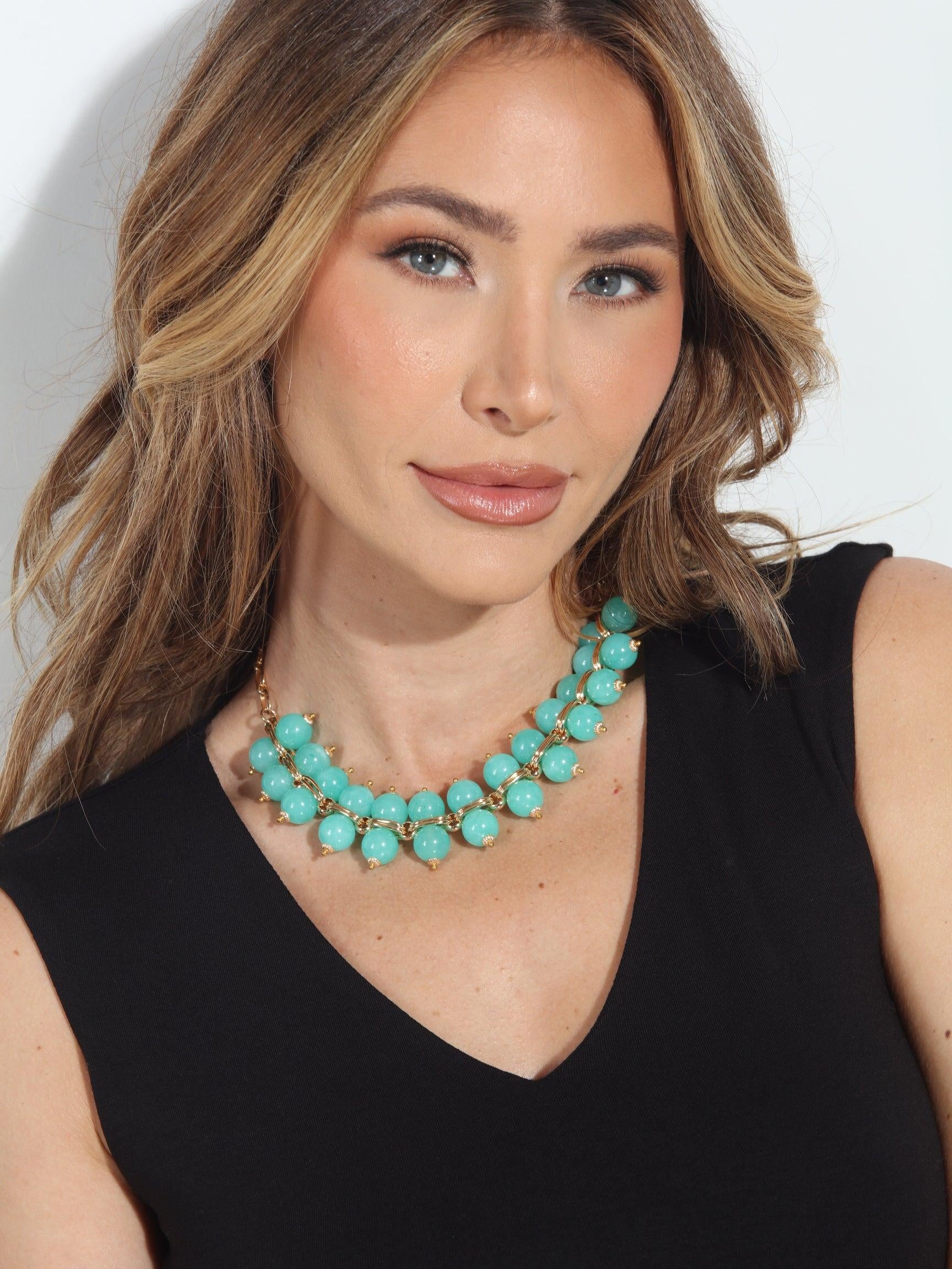 Cristina Sabatino Aqua Taj Mahal Necklace-FINAL SALE