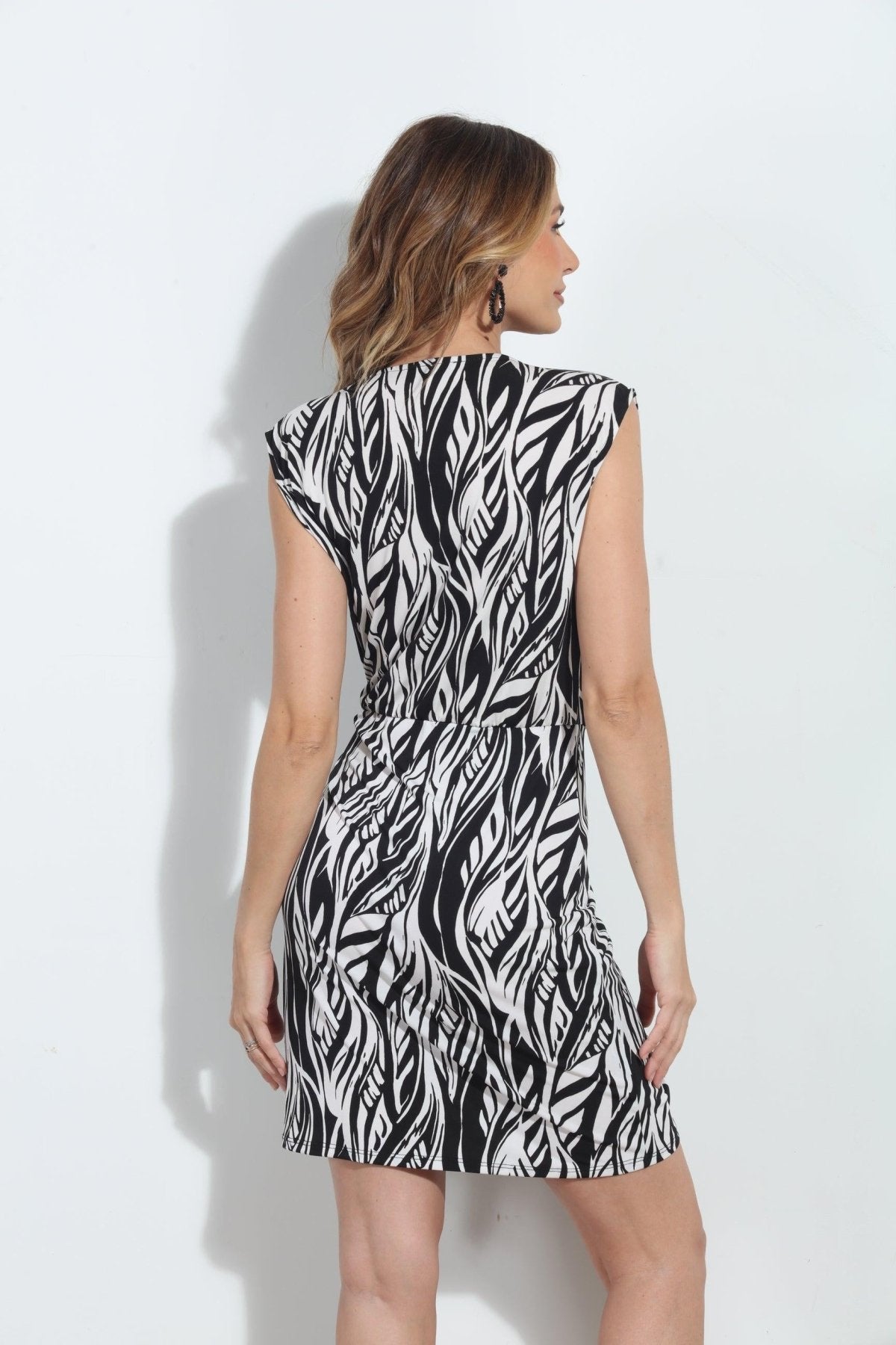 Ella Stretch Faux Wrap Sleeveless Dress-FINAL SALE
