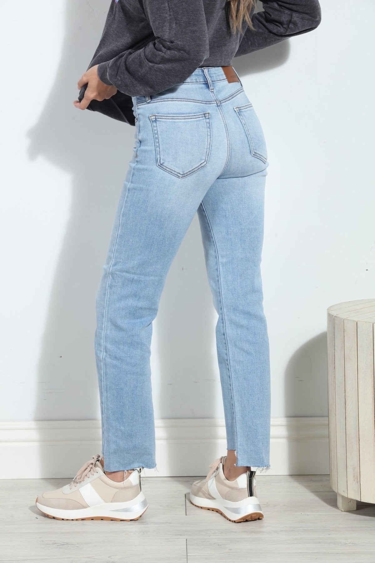 Tracey High Rise Stretch Straight Jean- Light Wash-FINAL SALE
