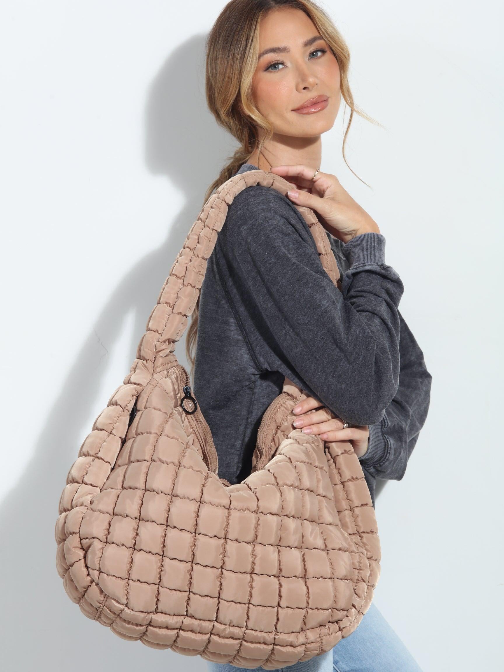 Sand Puffy Tote