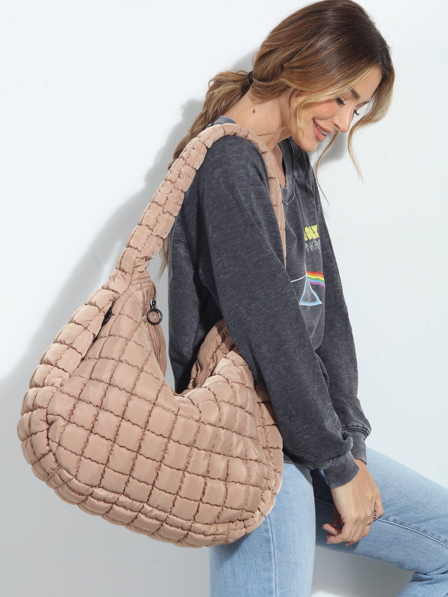 Sand Puffy Tote