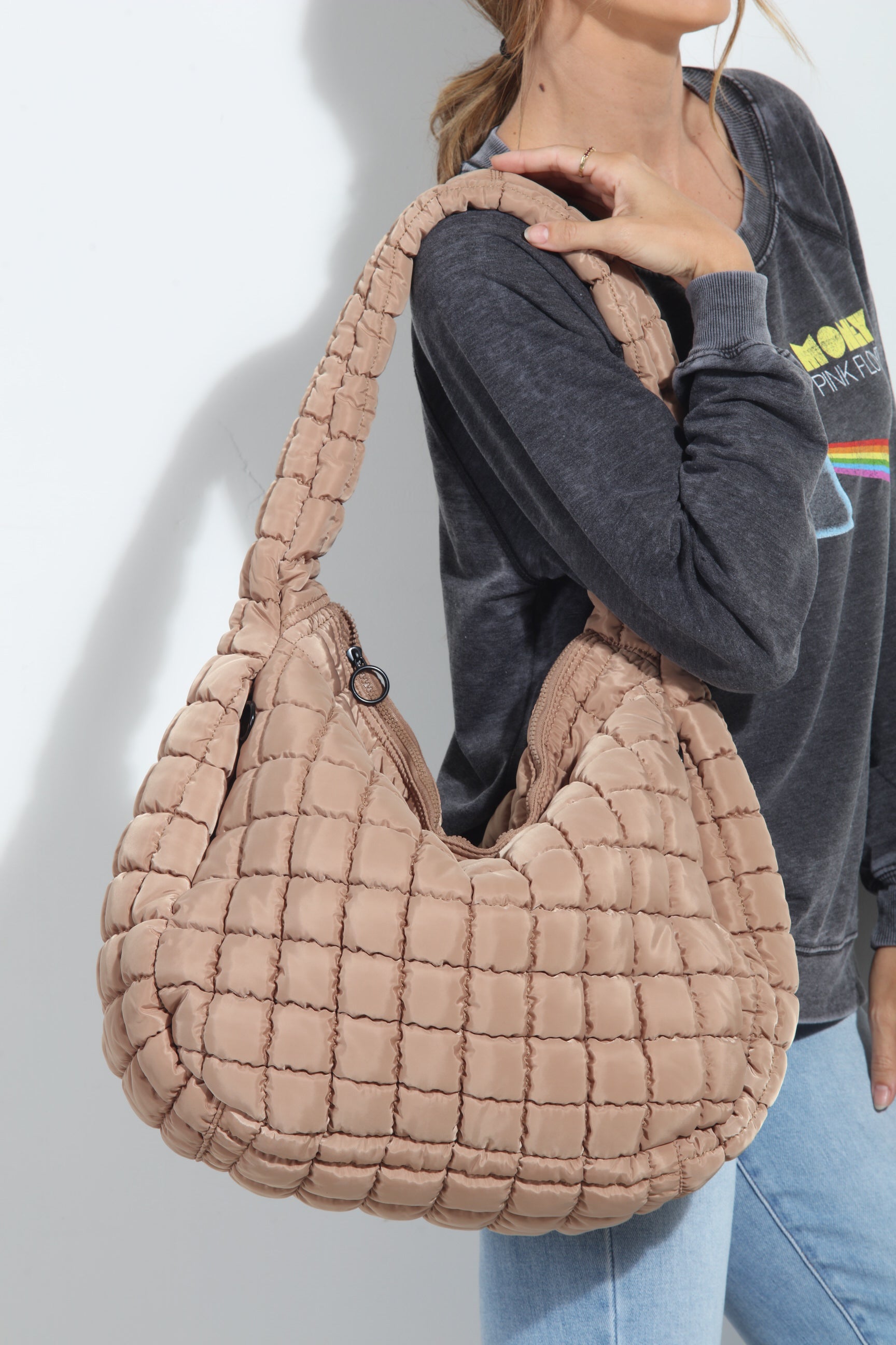 Sand Puffy Tote